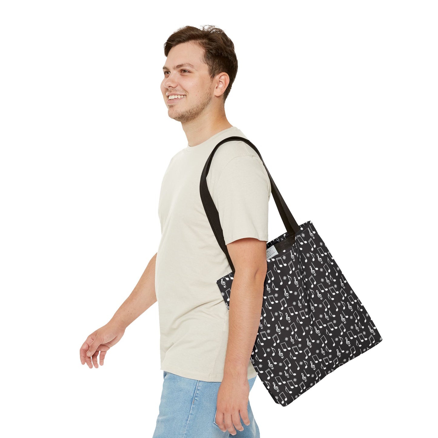 Musical Notes Tote Bag, Eco-Friendly Shopping Bag, Music Lover Gift, Stylish Carry-All, Gift for Musicians
