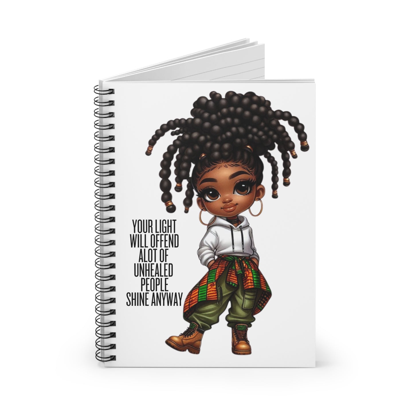Empowering Spiral Notebook - 'Your Light Will Offend A Lot of Unhealed People, Shine Anyway'