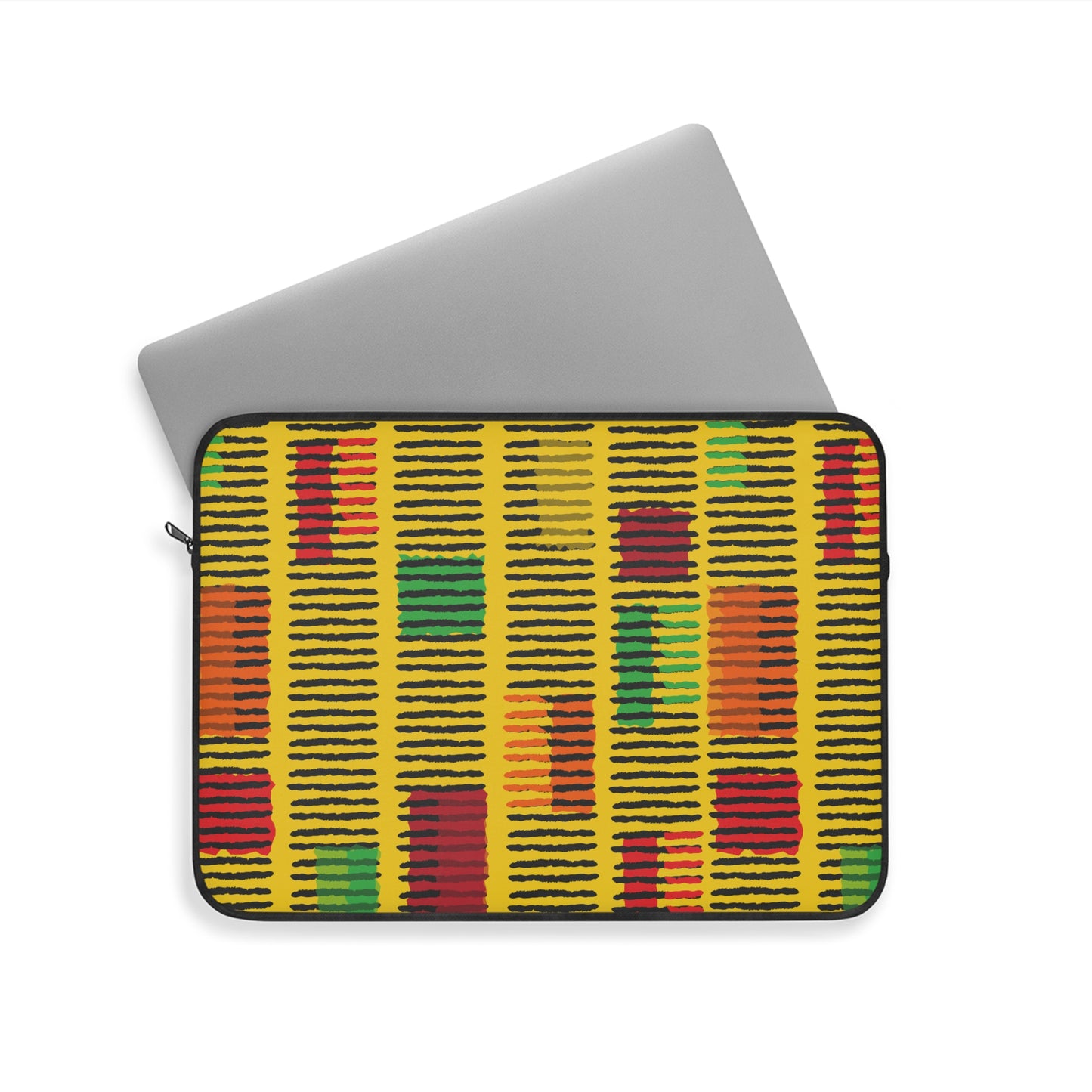 Vibrant Kente Pattern Laptop Sleeve - Colorful Tech Case, Gift for Students, Desk Accessories, Back to School, Laptop Cover