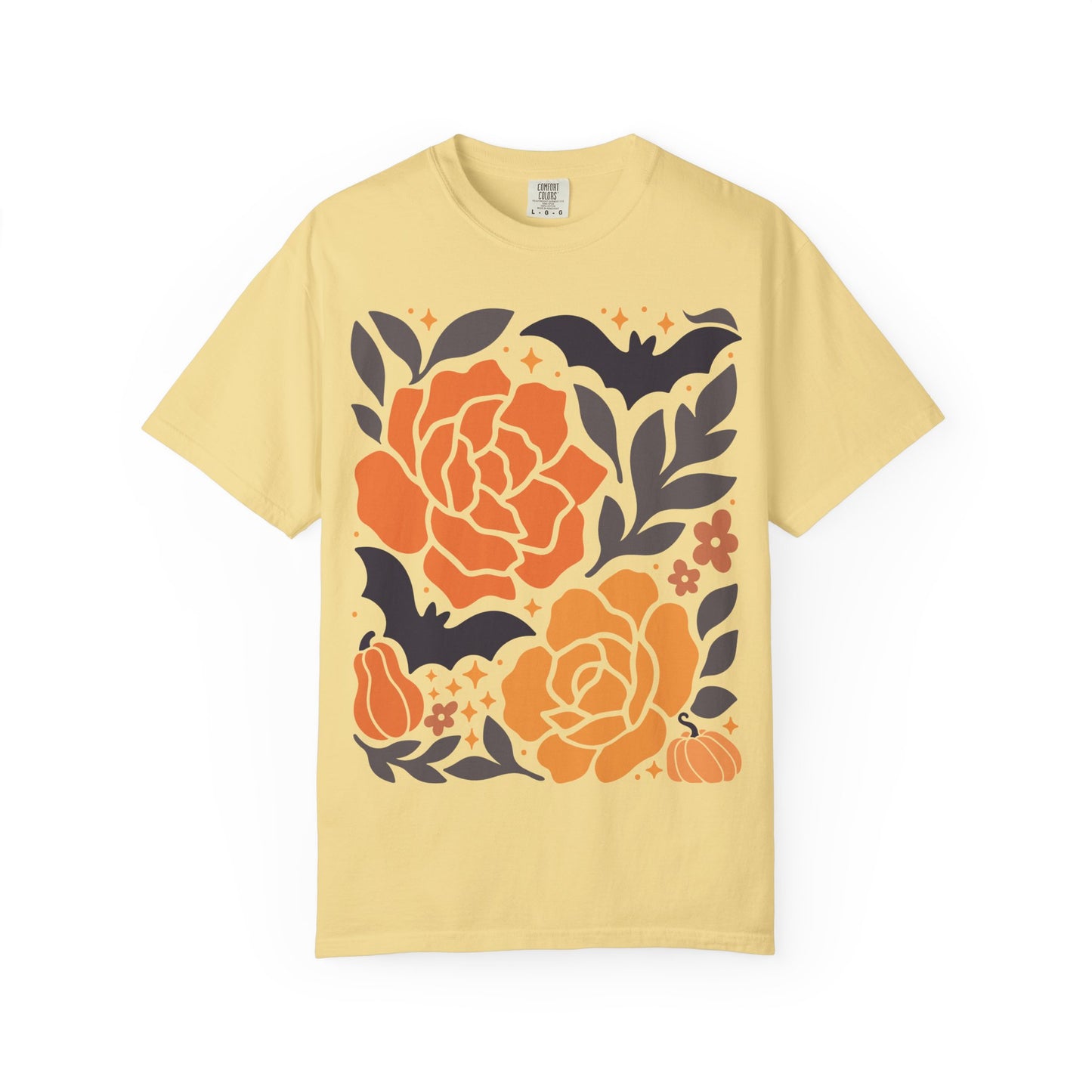 Halloween Floral T-Shirt, Fall Shirt, Unisex Tee, Spooky Apparel, Gift for Her, Floral Top, Autumn Fashion