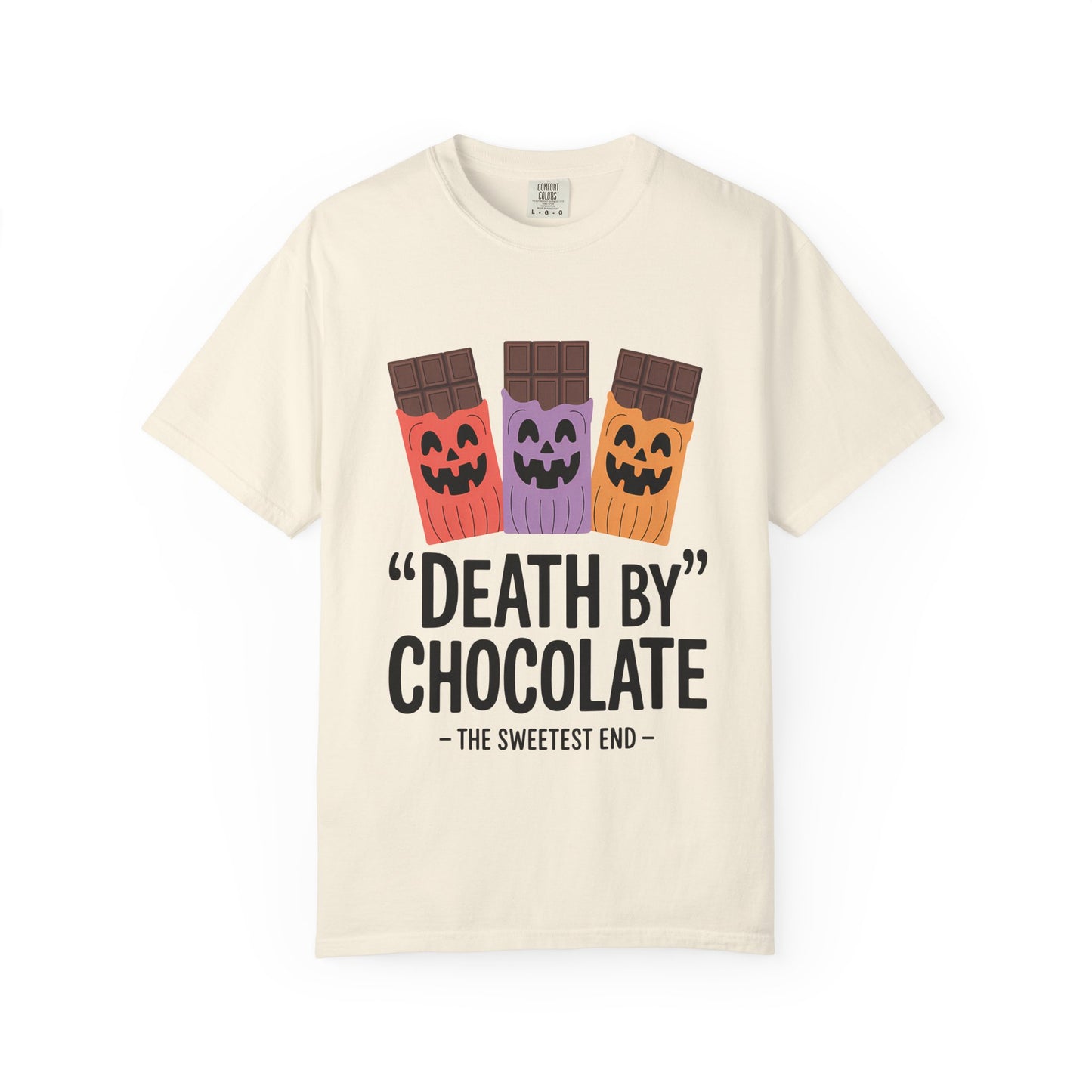 Death by Chocolate Unisex Tee - Sweet Treat Shirt for Chocoholics, Foodie Gift, Halloween Outfit, Fun Casual Wear