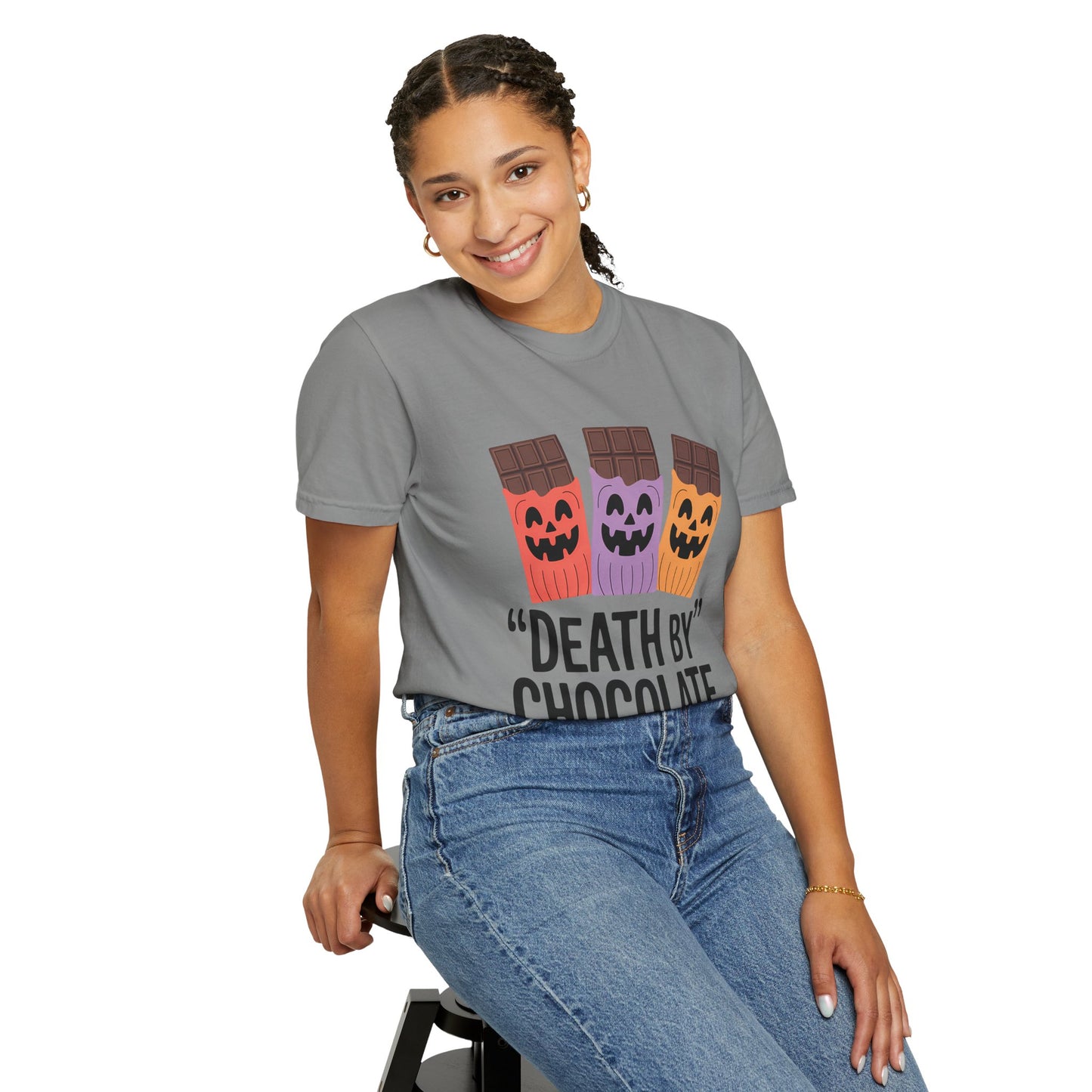 Death by Chocolate Unisex Tee - Sweet Treat Shirt for Chocoholics, Foodie Gift, Halloween Outfit, Fun Casual Wear