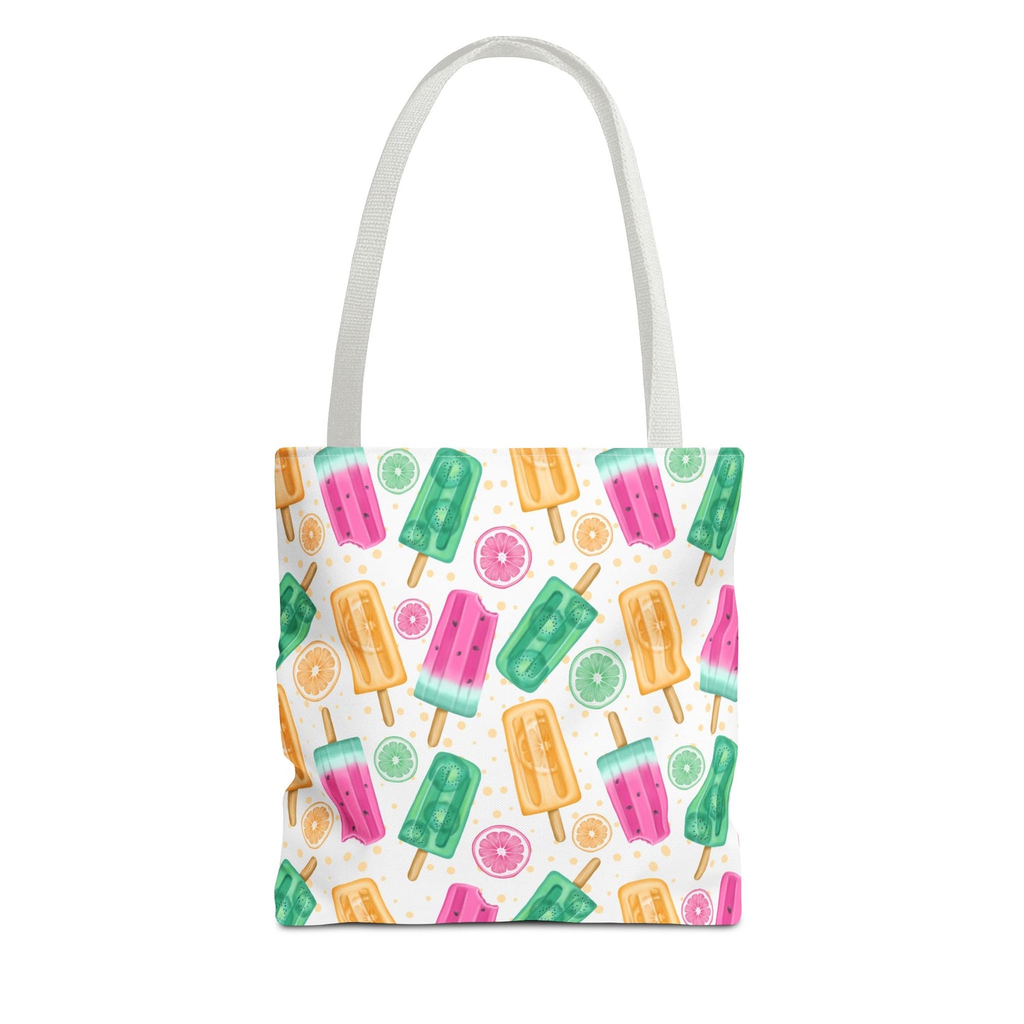 Colorful Popsicle Tote Bag, Summer Bag, Beach Tote, Reusable Grocery Bag, Fun Gift for Ice Cream Lovers, AOP Design