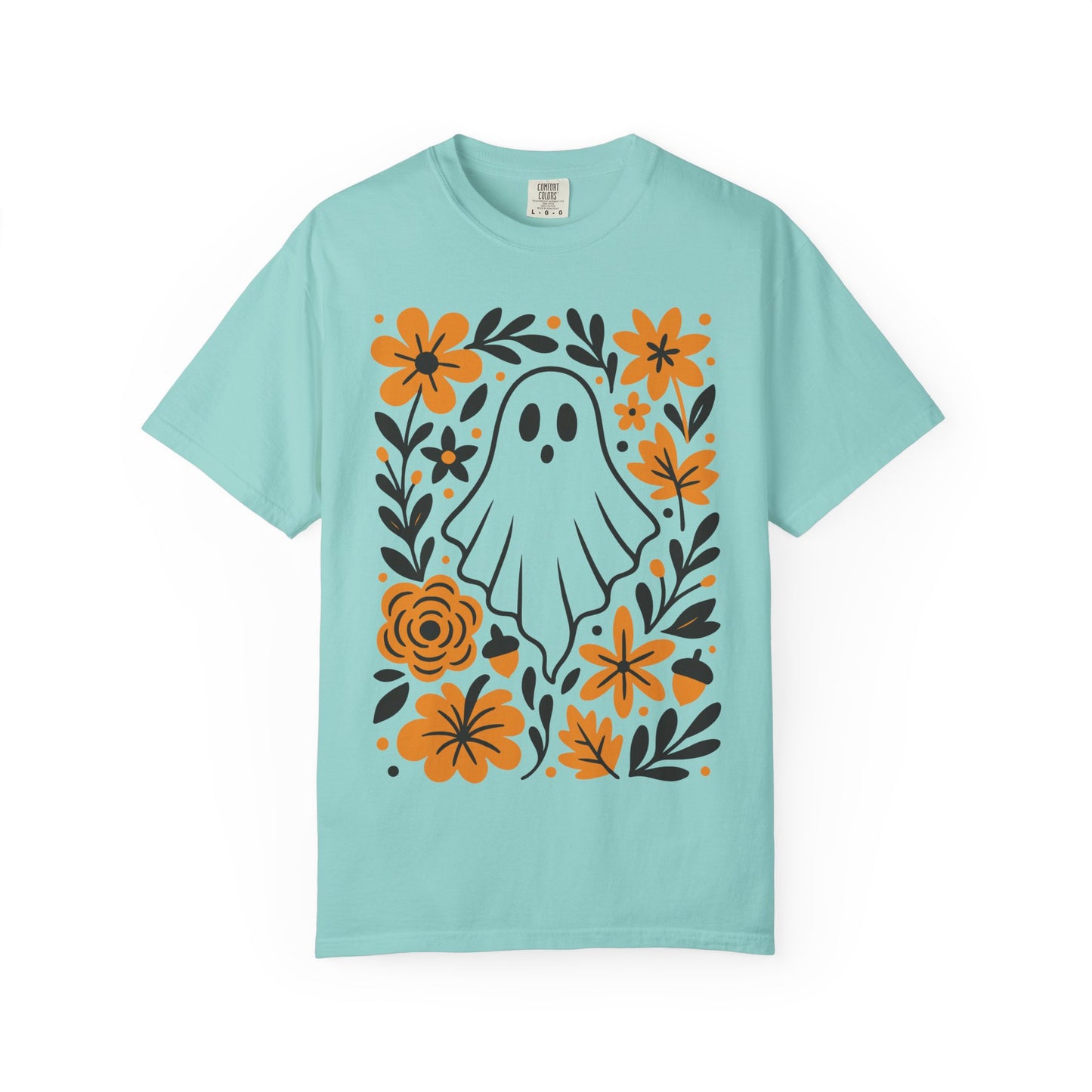 Cute Ghost Floral Unisex T-Shirt, Halloween Shirt, Casual Wear, Fall Fashion, Gift for Spooky Season