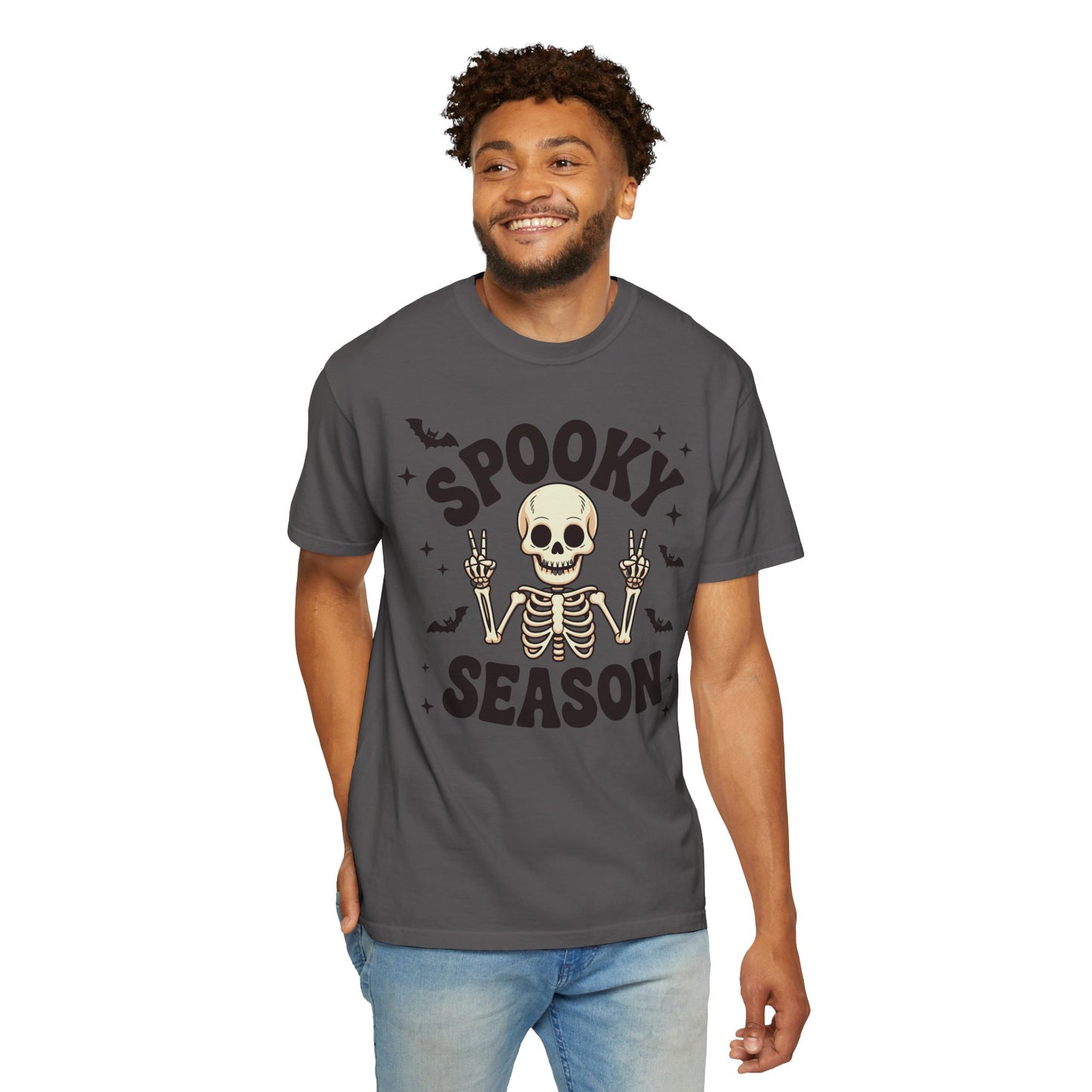 Spooky Season Skeleton T-Shirt, Halloween Tee, Unisex Graphic Shirt, Casual Fall Apparel, Gifts for Halloween Lovers