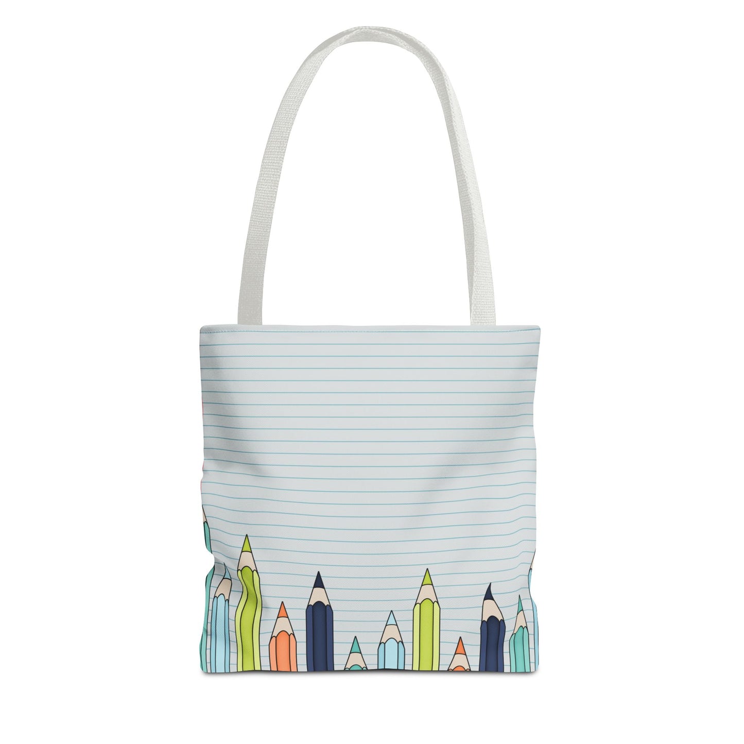 Colorful Pencil Design Tote Bag, Art Lover Bag, Back to School Tote, Teacher Gift, Eco-Friendly Reusable Bag, Pencil Art