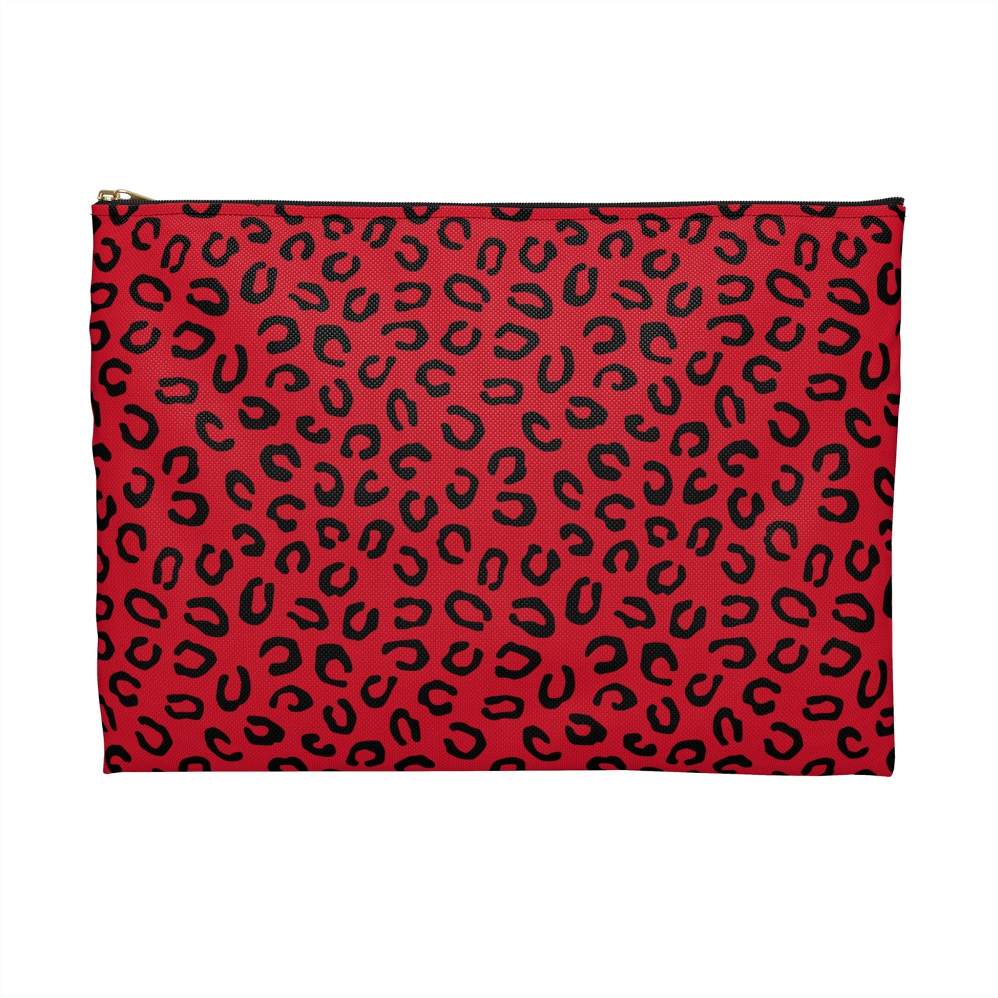 Wild Red Leopard Print Accessory Pouch, Makeup Bag, Travel Organizer, Gift for Her, Stylish Storage Solution
