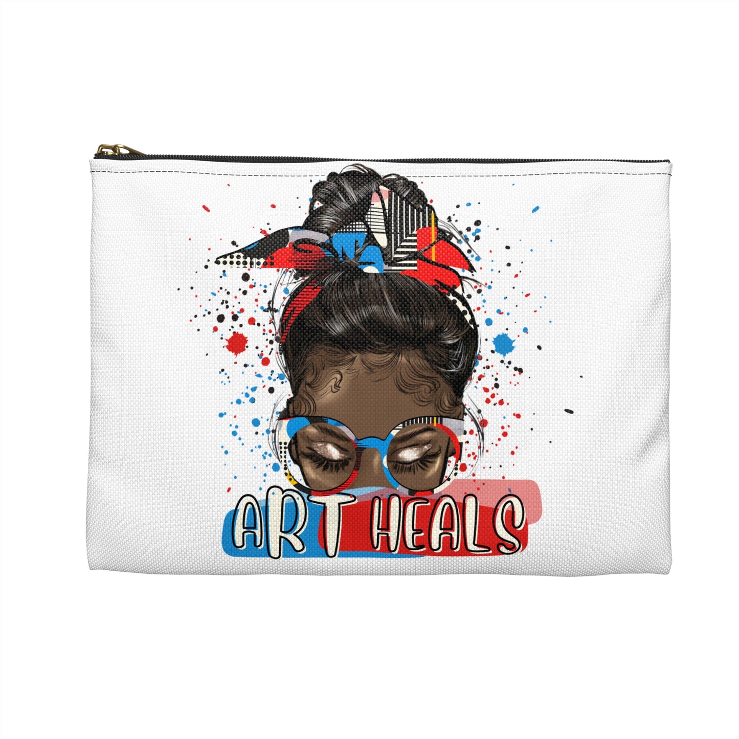 Art Heals Accessory Pouch | Creative Gift, Makeup Bag, Artsy Storage, Inspirational Item, Artist Supplies