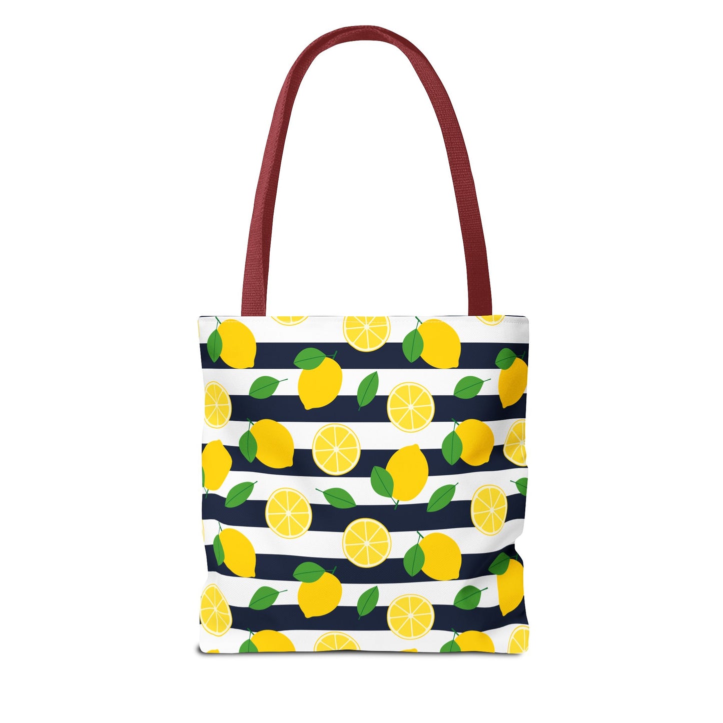 Lemon Stripe Tote Bag - Cute Beach Bag, Grocery Tote, Summer Accessories, Gift for Her, Vacation Carryall