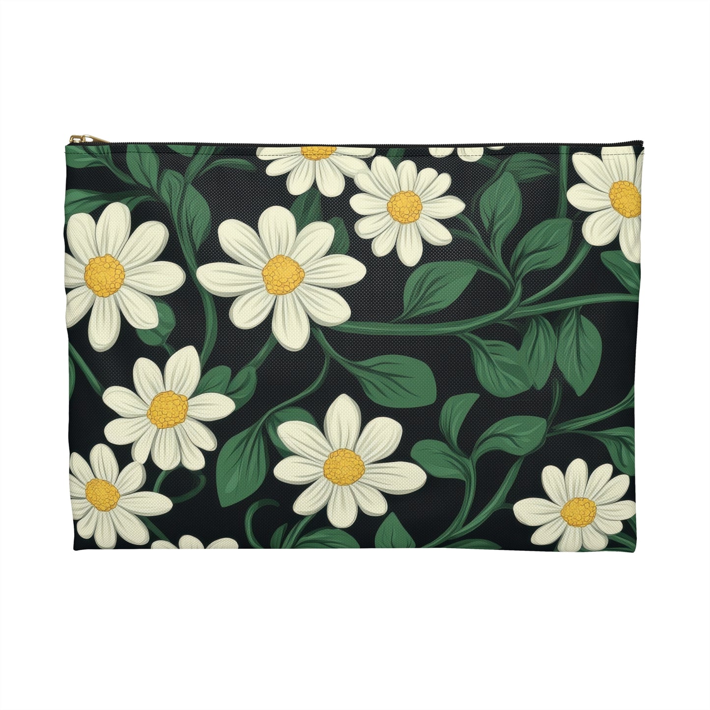 Floral Accessory Pouch, Stylish Cosmetic Bag, Travel Organizer, Gift for Her, Daisy Print, Summer Essentials