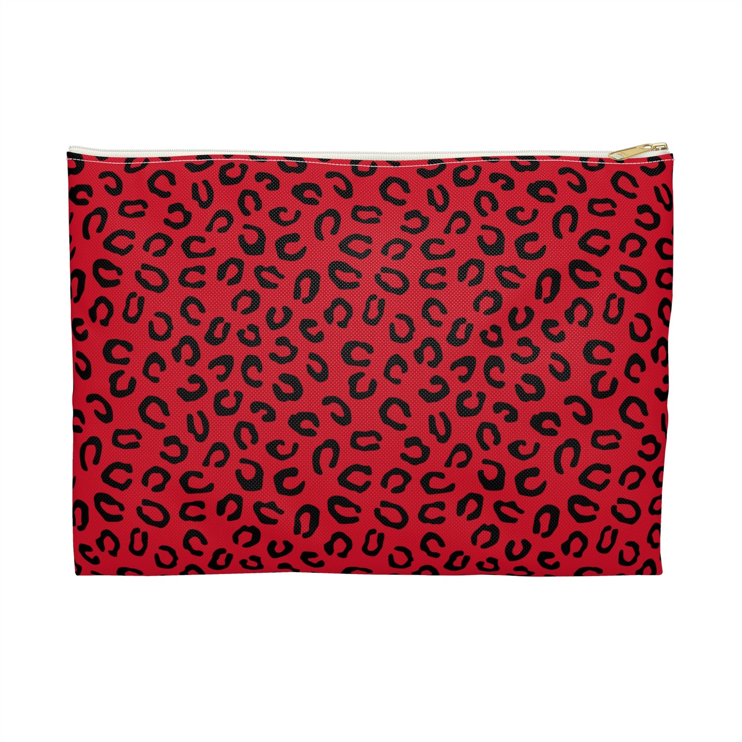 Wild Red Leopard Print Accessory Pouch, Makeup Bag, Travel Organizer, Gift for Her, Stylish Storage Solution
