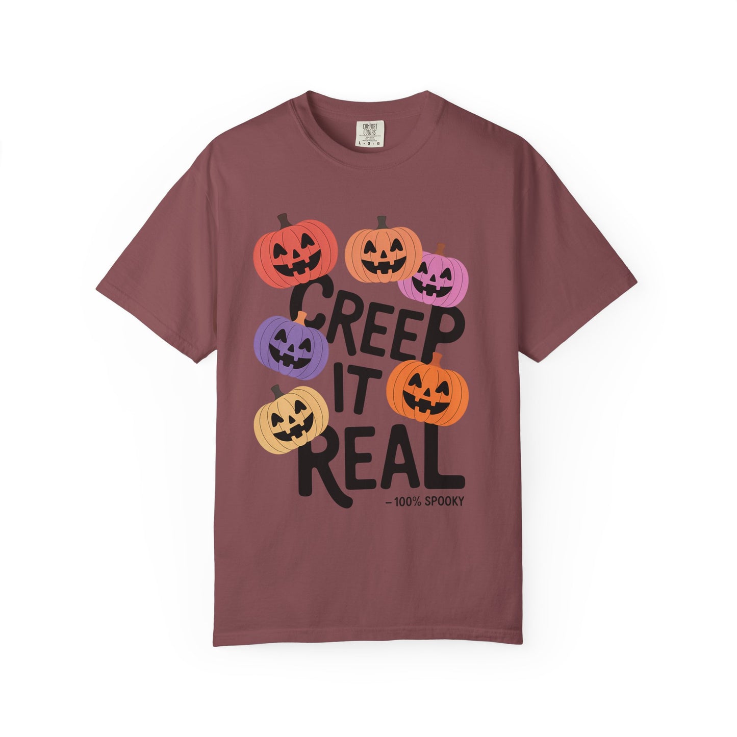 Creep It Real Halloween T-Shirt, Unisex Garment-Dyed Tee, Spooky Apparel, Fall Fashion, Halloween Outfit, Festival Wear