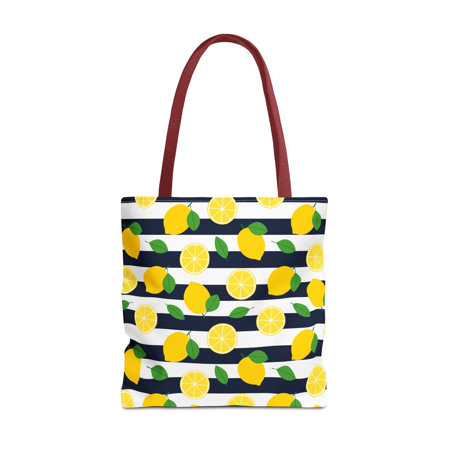 Lemon Stripe Tote Bag - Cute Beach Bag, Grocery Tote, Summer Accessories, Gift for Her, Vacation Carryall