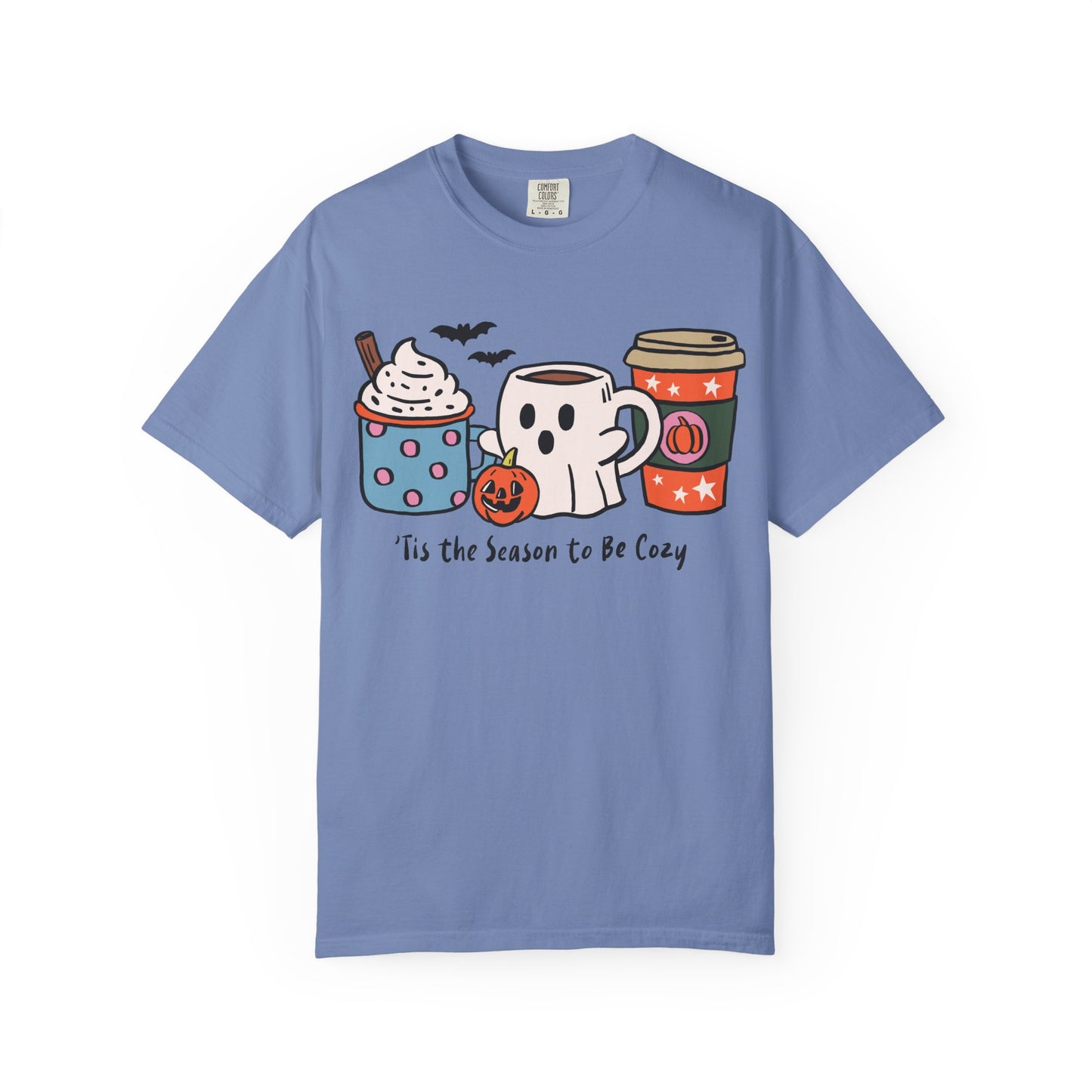 Cozy Halloween T-Shirt, Unisex Fashion Tee, Fall Apparel, Pumpkin Spice Drink Shirt, Seasonal Outfit, Gifts for Halloween Lovers