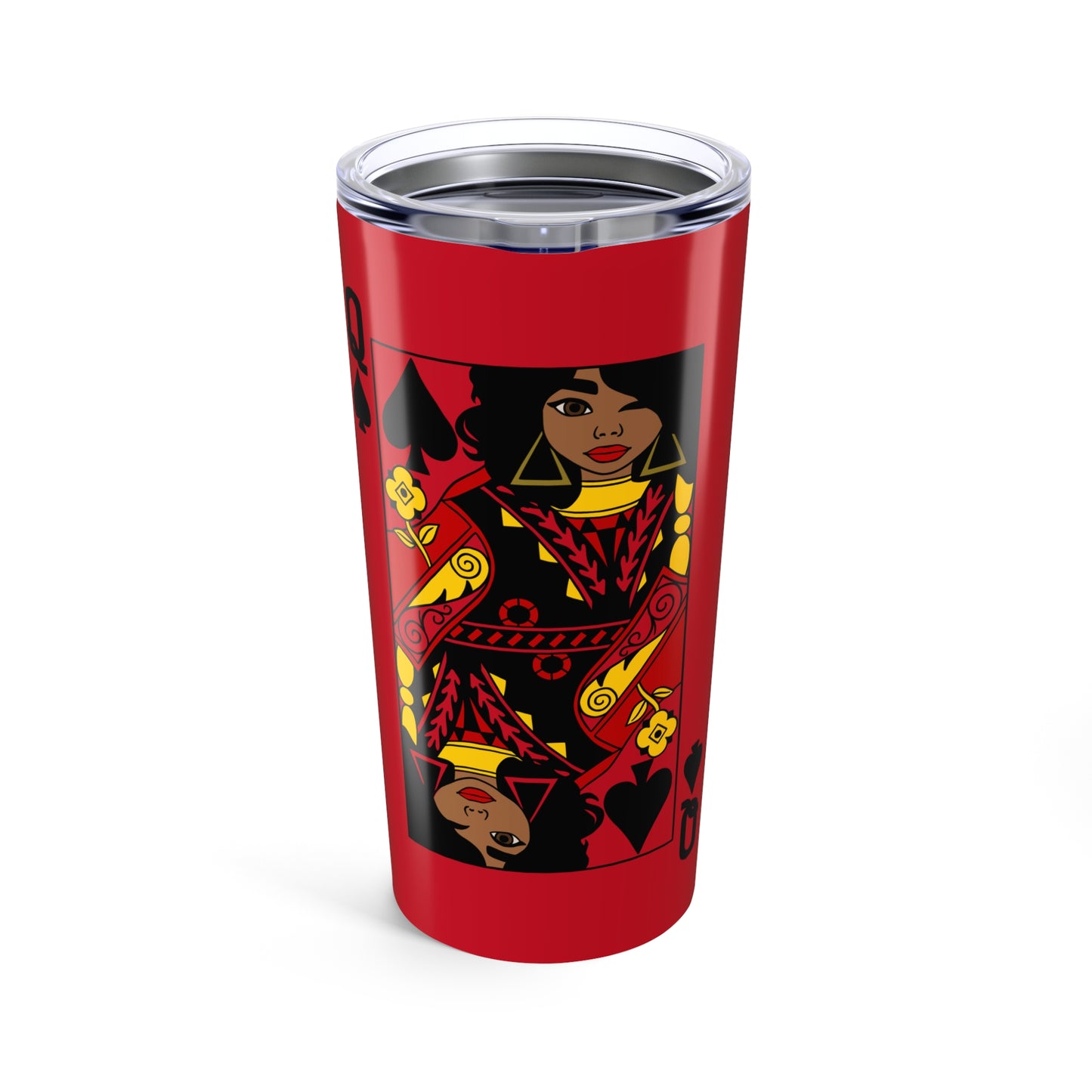 Bold Queen Tumbler 20oz - Stylish Travel Mug, Colorful Insulated Cup, Great Gift for Her, Unique Design for Everyday Use, Red