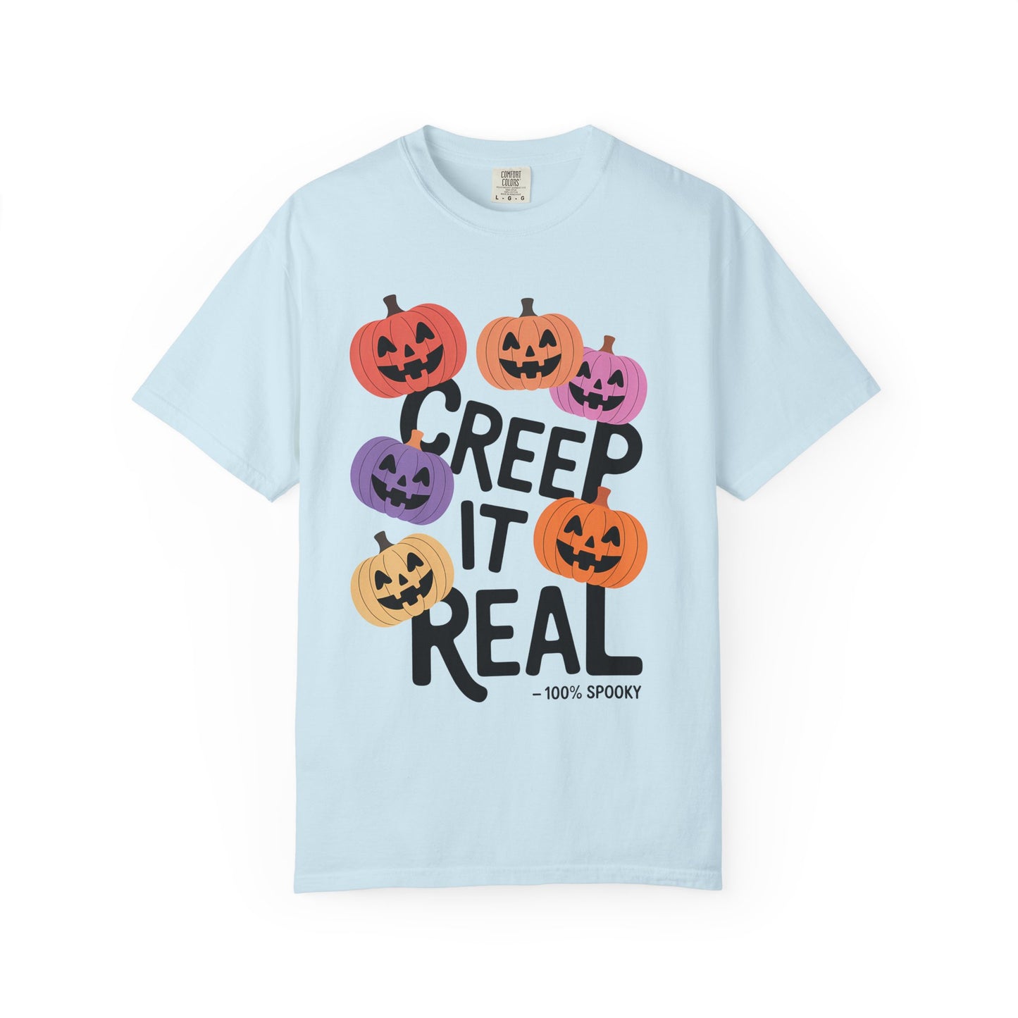 Creep It Real Halloween T-Shirt, Unisex Garment-Dyed Tee, Spooky Apparel, Fall Fashion, Halloween Outfit, Festival Wear