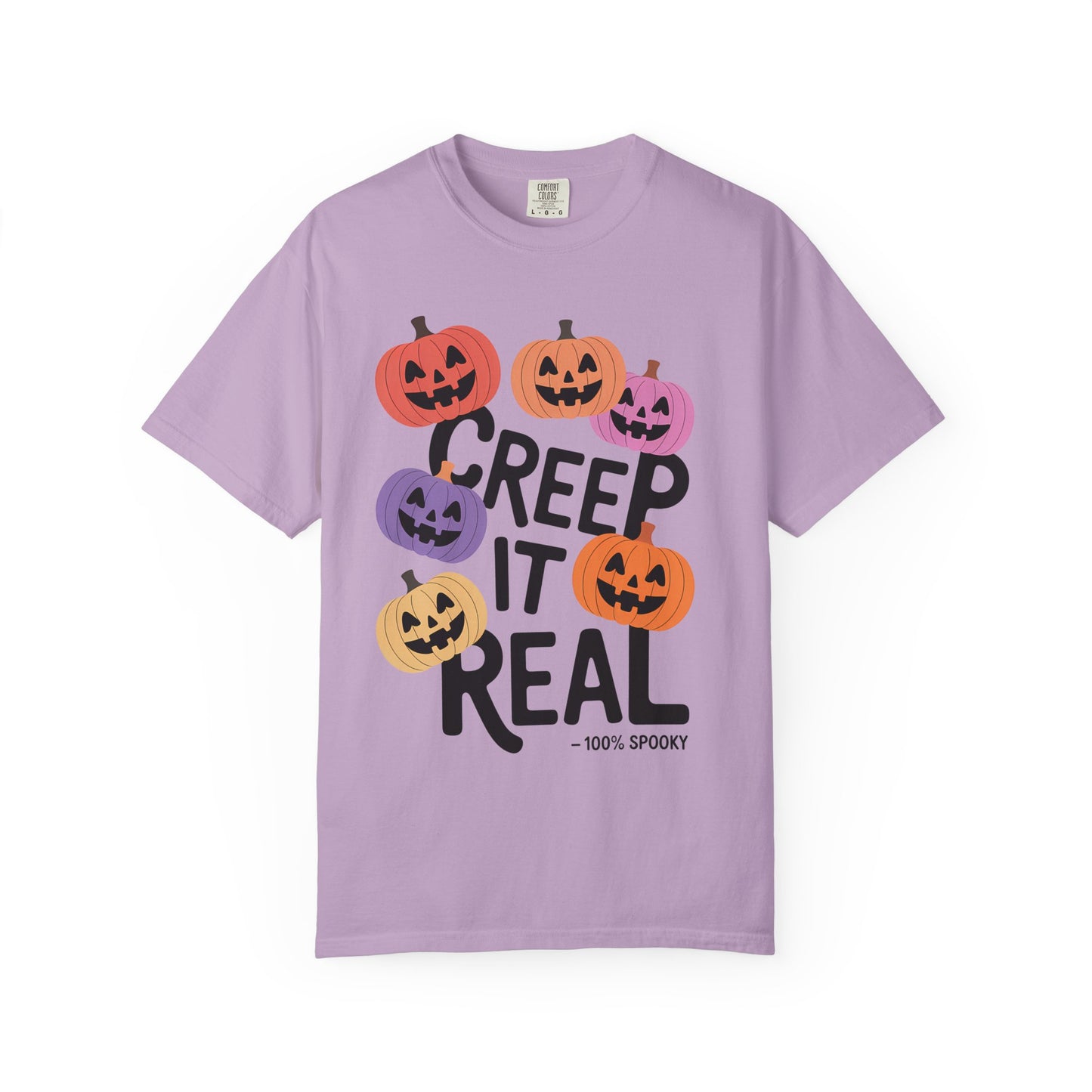 Creep It Real Halloween T-Shirt, Unisex Garment-Dyed Tee, Spooky Apparel, Fall Fashion, Halloween Outfit, Festival Wear