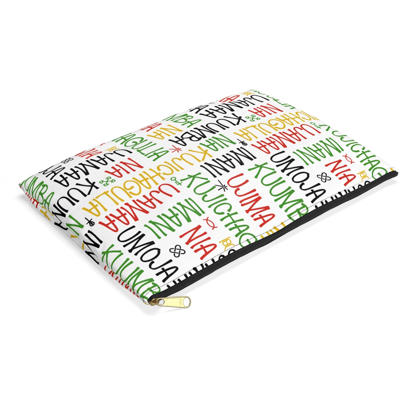 Vibrant Kwanzaa Accessory Pouch, Ethnic Patterns, Holiday Storage Bag, Gift for Her, Travel Makeup Case, Eco-Friendly Pouch