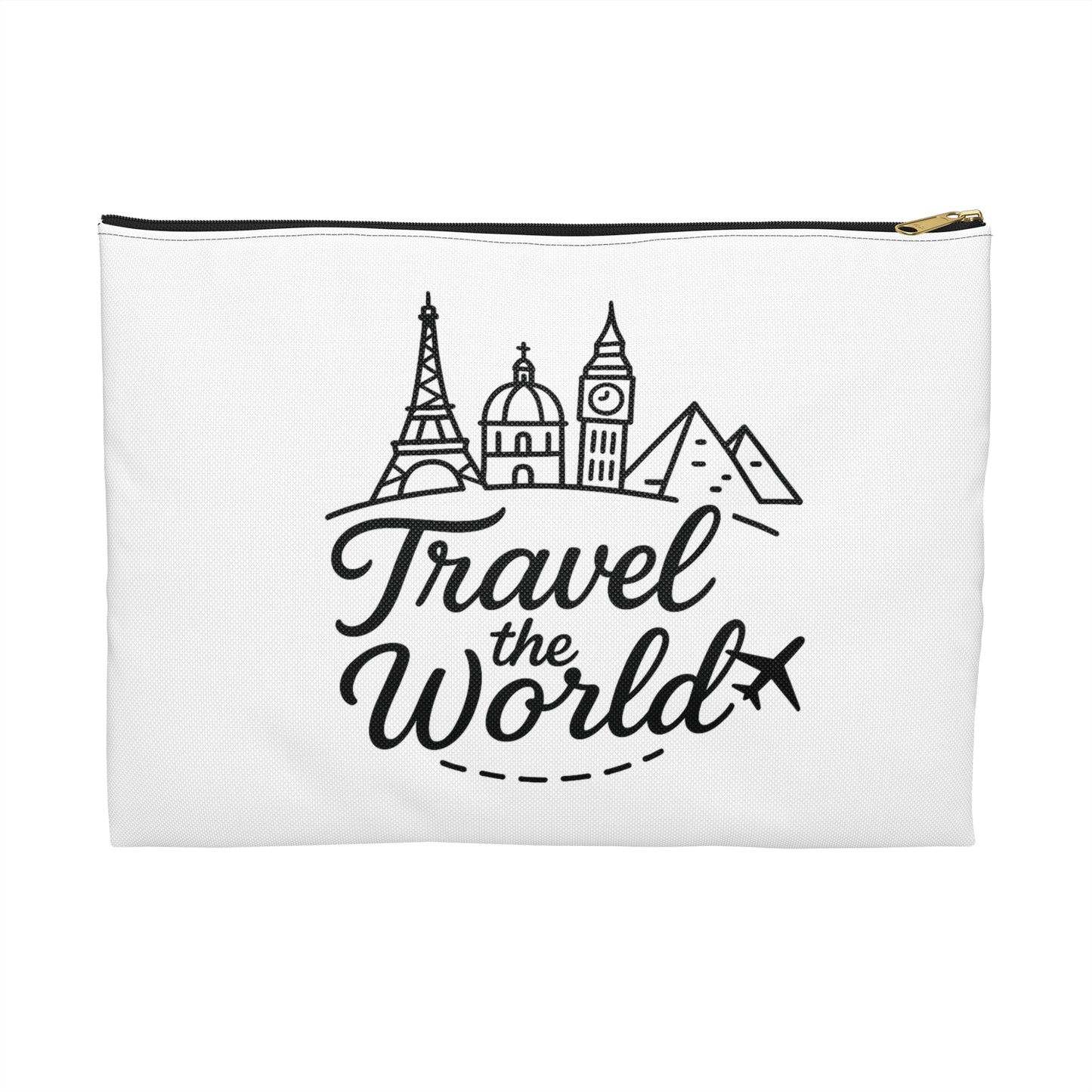 Travel the World Accessory Pouch | Travel Organizer, Gift for Travelers, Makeup Bag, Luggage Accessory, Passport Holder