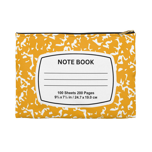 Colorful Accessory Pouch for Notes, Makeup Bag, Travel Organizer, Fun School Supplies, Gift for Students, Orange