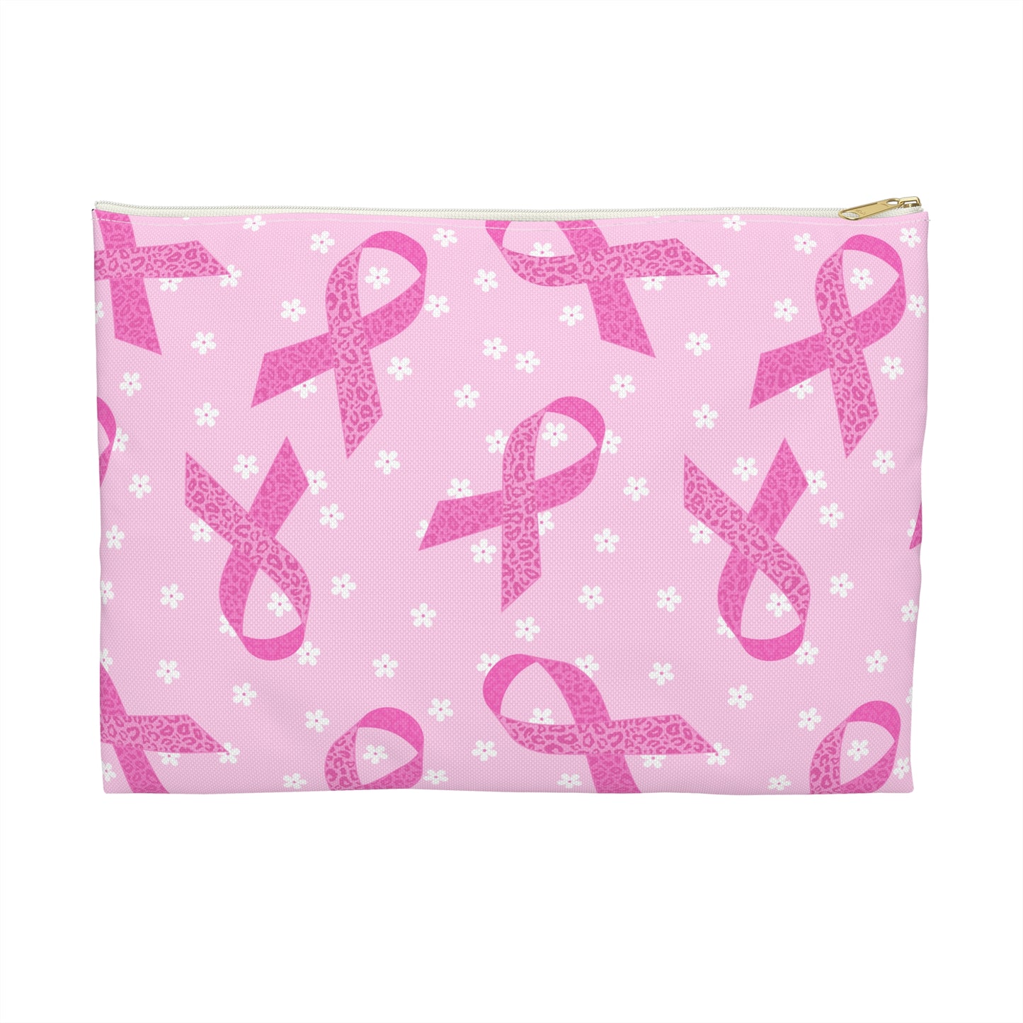 Breast Cancer Awareness Accessory Pouch, Pink Ribbon Makeup Bag, Gift for Her, Travel Organizer, Survivor Gift, Awareness Month