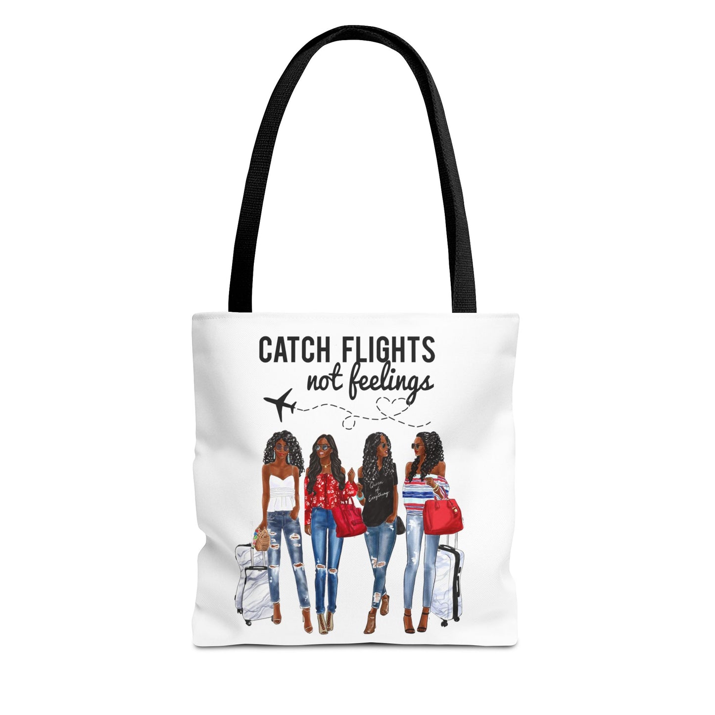 Catch Flights Not Feelings Tote Bag - Travel Gift, Summer Accessory, Girls Trip, Stylish Handbag, Gift for Travelers