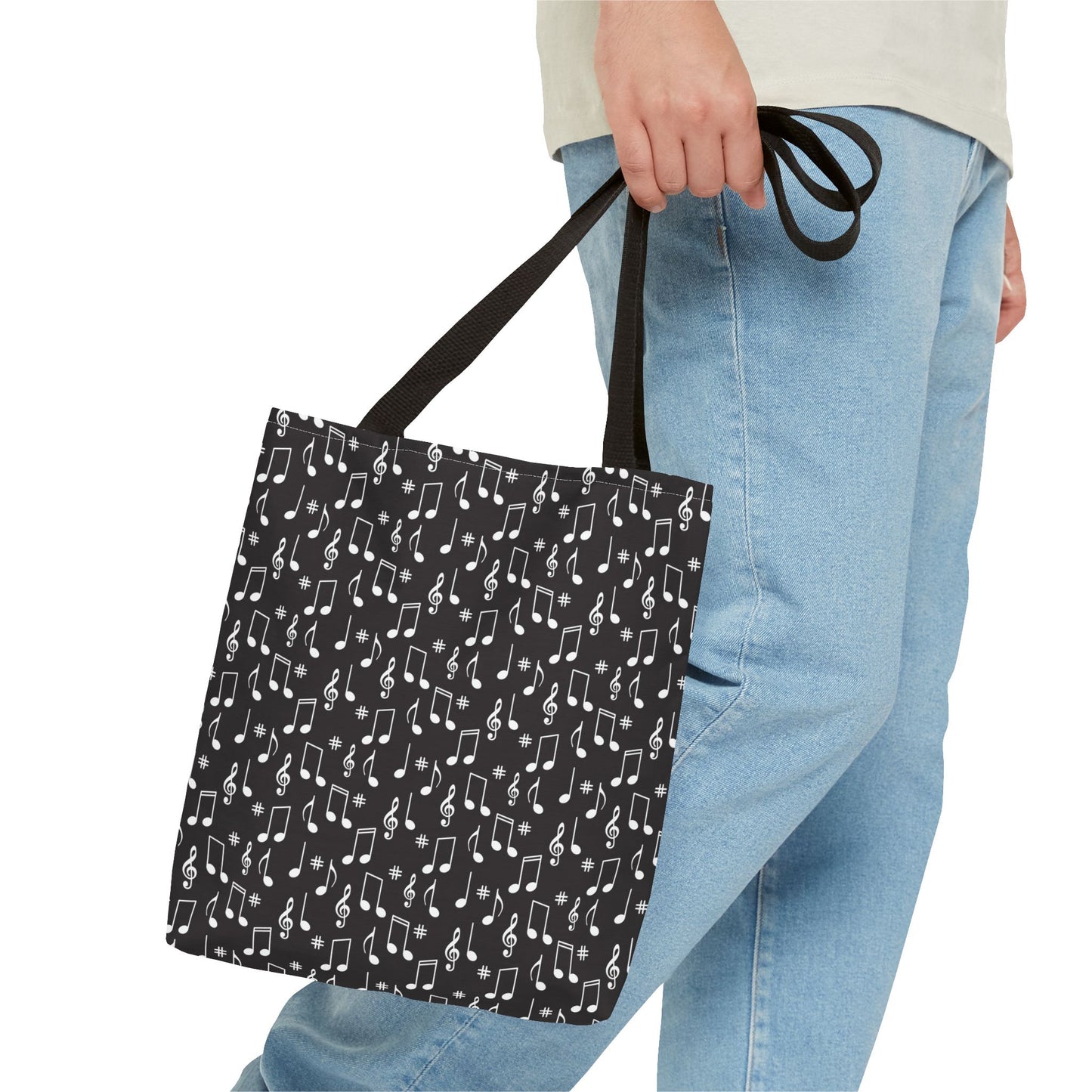 Musical Notes Tote Bag, Eco-Friendly Shopping Bag, Music Lover Gift, Stylish Carry-All, Gift for Musicians