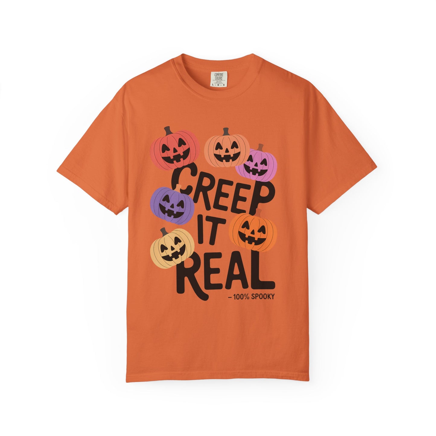 Creep It Real Halloween T-Shirt, Unisex Garment-Dyed Tee, Spooky Apparel, Fall Fashion, Halloween Outfit, Festival Wear