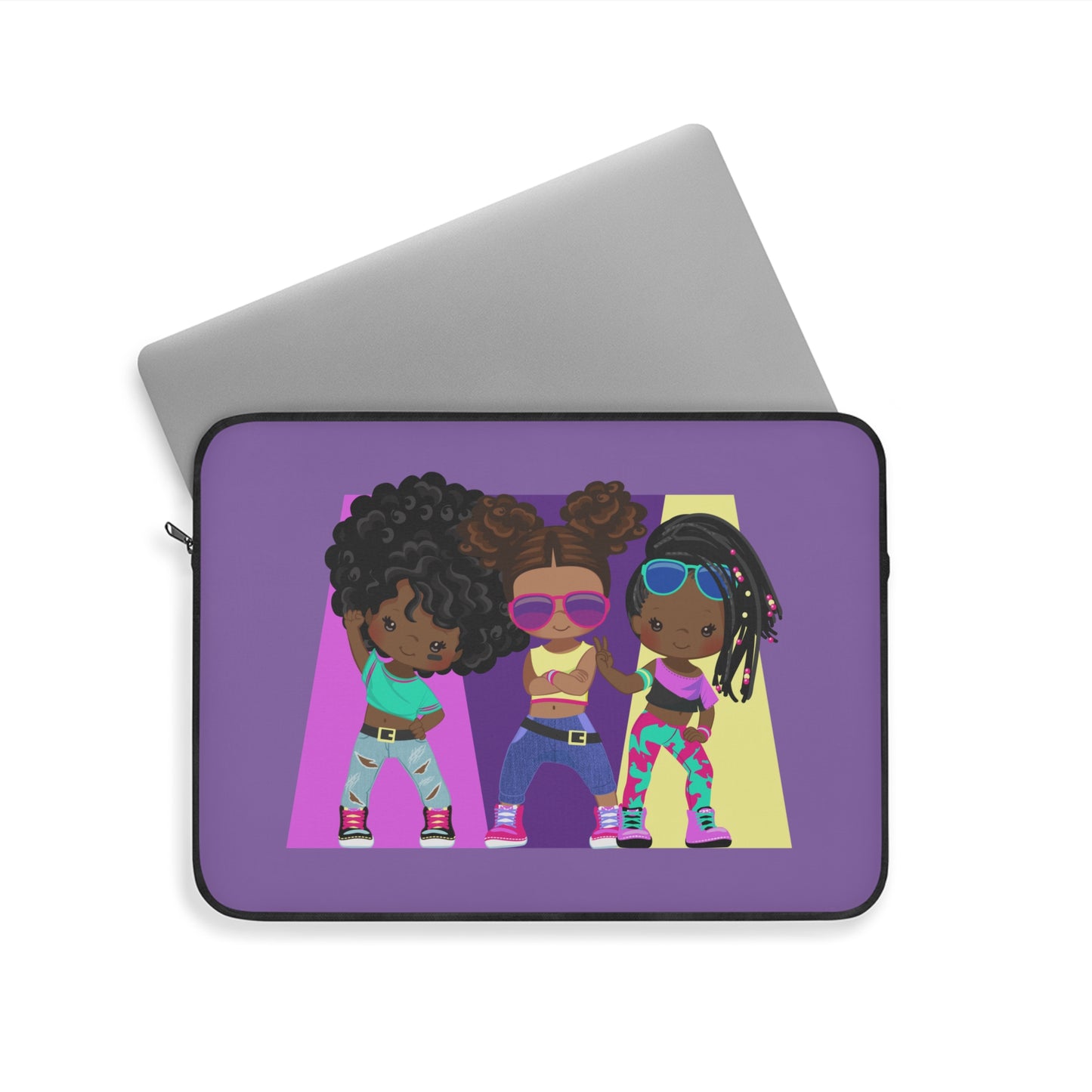 Cool Vibe Laptop Sleeve, Stylish Tech Case, Funky Sleeve for Students, Unique Gift for Teens, Trendy Laptop Accessory, Purple