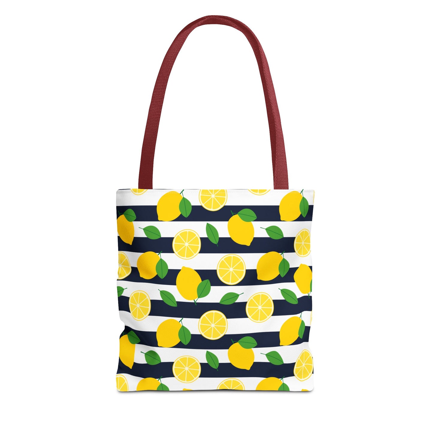 Lemon Stripe Tote Bag - Cute Beach Bag, Grocery Tote, Summer Accessories, Gift for Her, Vacation Carryall
