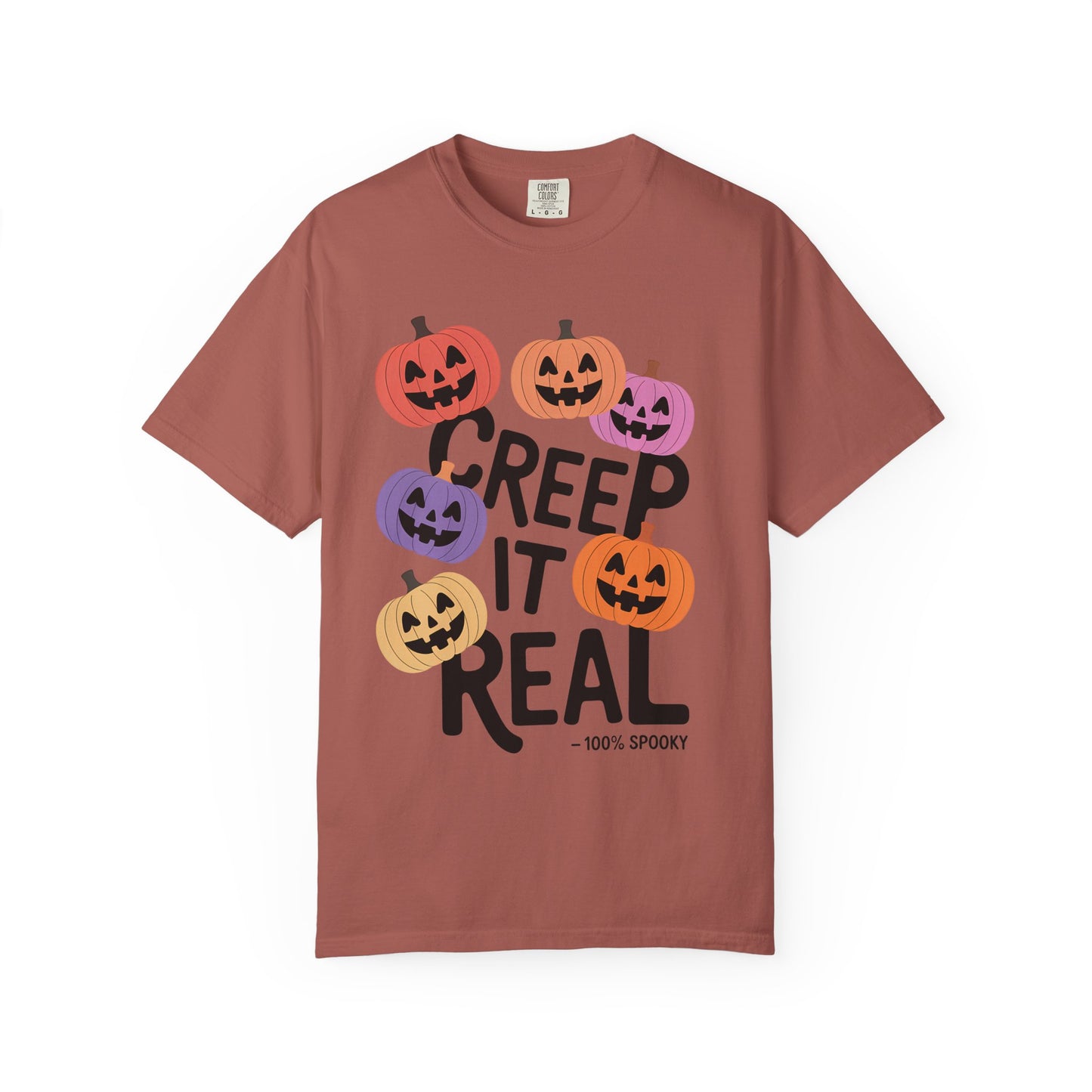 Creep It Real Halloween T-Shirt, Unisex Garment-Dyed Tee, Spooky Apparel, Fall Fashion, Halloween Outfit, Festival Wear