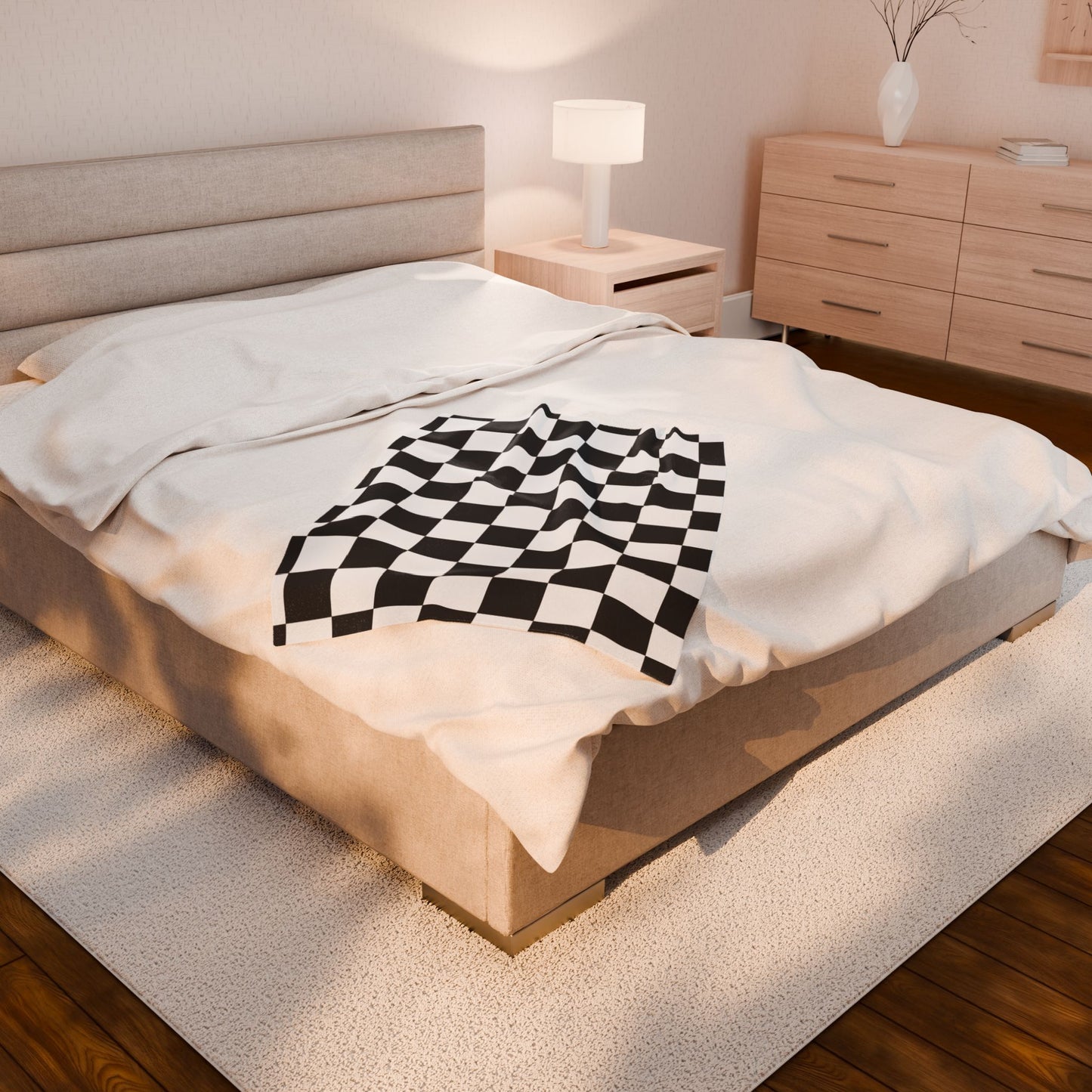Cozy Checkerboard Velveteen Plush Blanket - Perfect Gift for Home, Fall, Winter, Snuggle Up, Living Room Decor, Soft Throw