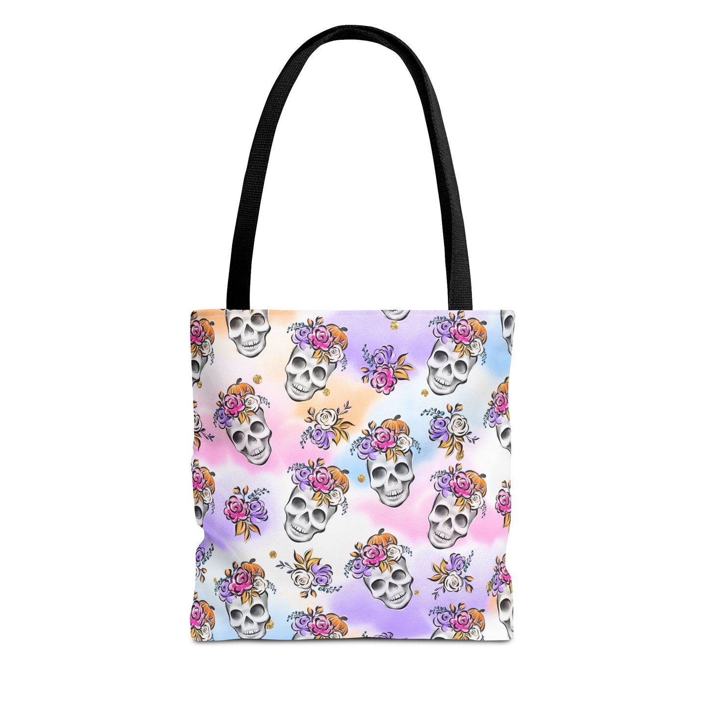 Floral Skull Tote Bag - Stylish Shopping, Beach, Everyday Use, Unique Gift, Eco-Friendly, AOP Design
