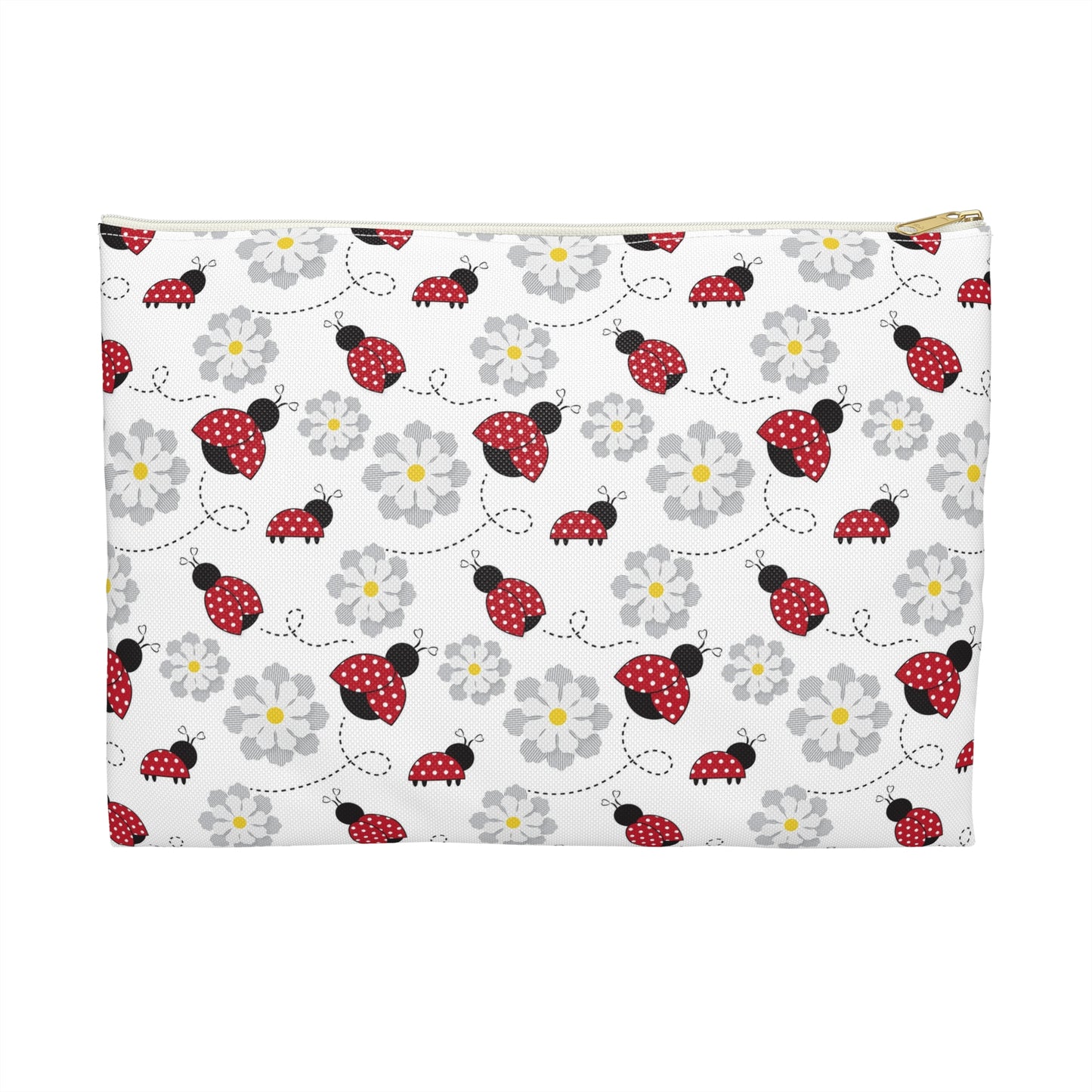 Charming Ladybug Accessory Pouch | Cute Makeup Bag, Floral Travel Organizer, Gift for Her, Eco-Friendly Storage