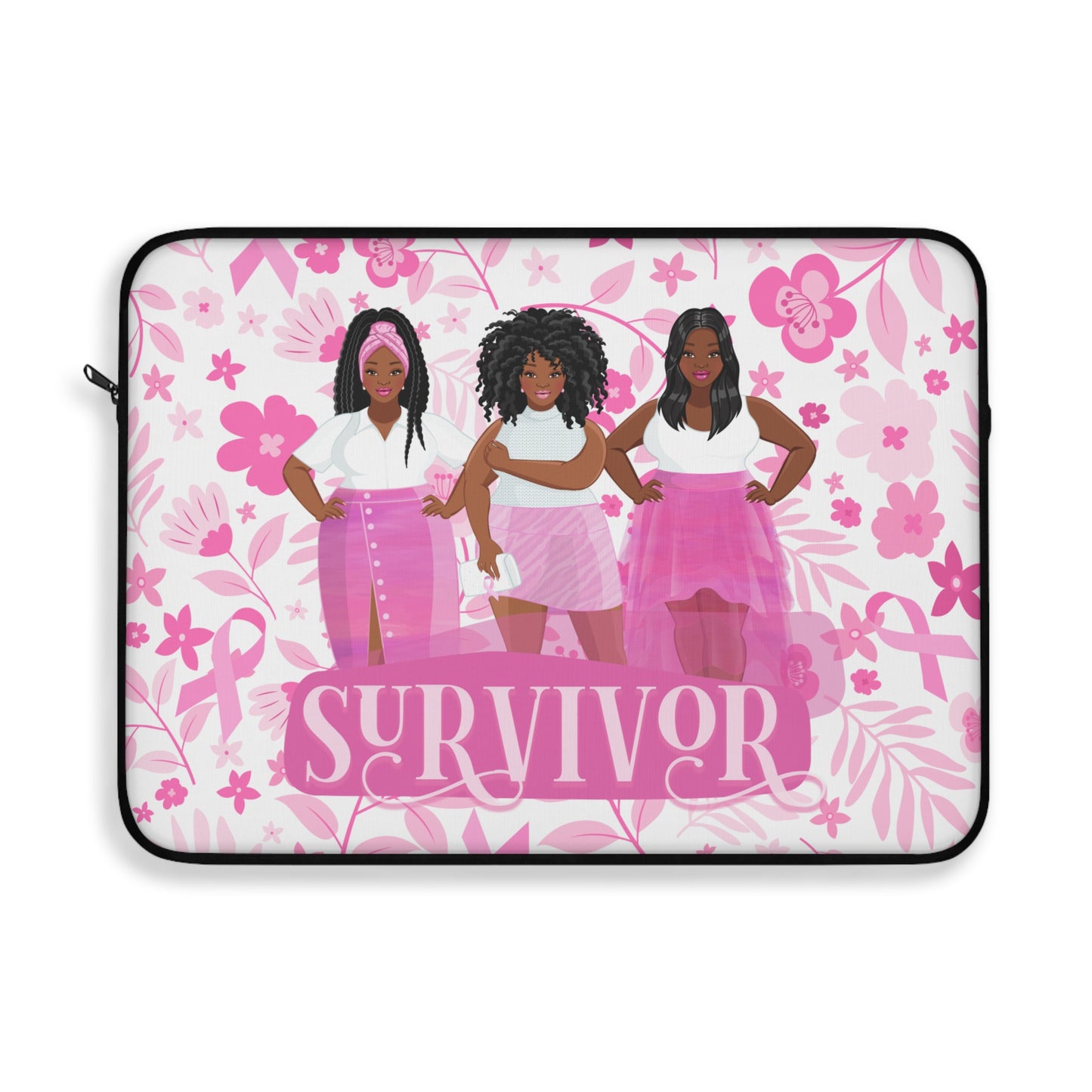 Empowering Survivor Laptop Sleeve, Breast Cancer Awareness Gift, Inspirational Tech Accessory, Women Empowerment, Motivational Laptop Case