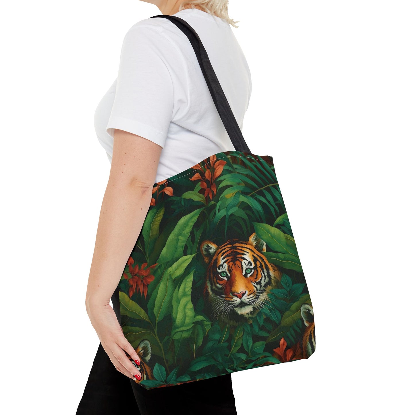 Tote Bag with Jungle Tiger Design | Eco-Friendly Shopping Bag, Gift for Animal Lovers, Reusable Tote for Travel, Beach, Farmers Market