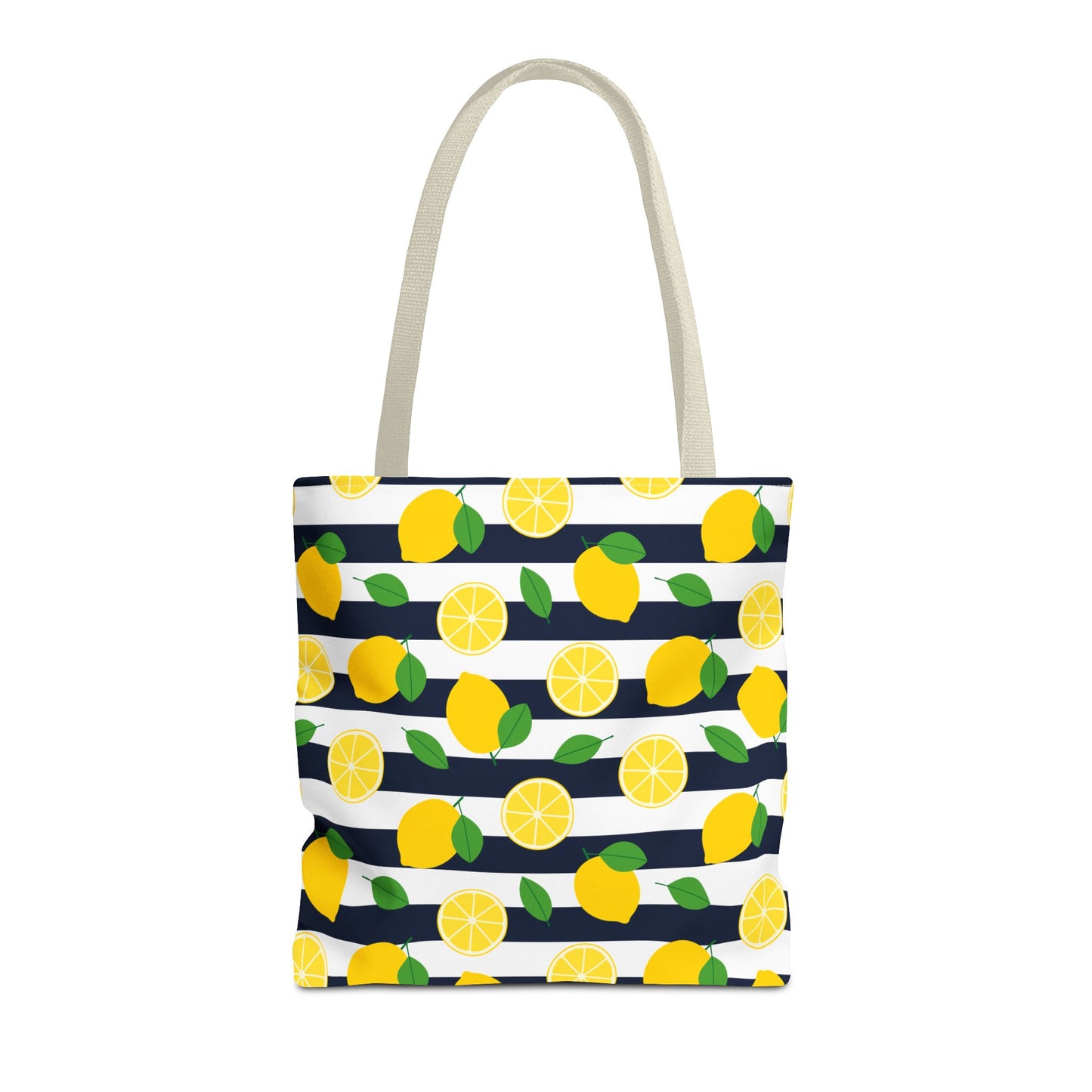 Lemon Stripe Tote Bag - Cute Beach Bag, Grocery Tote, Summer Accessories, Gift for Her, Vacation Carryall