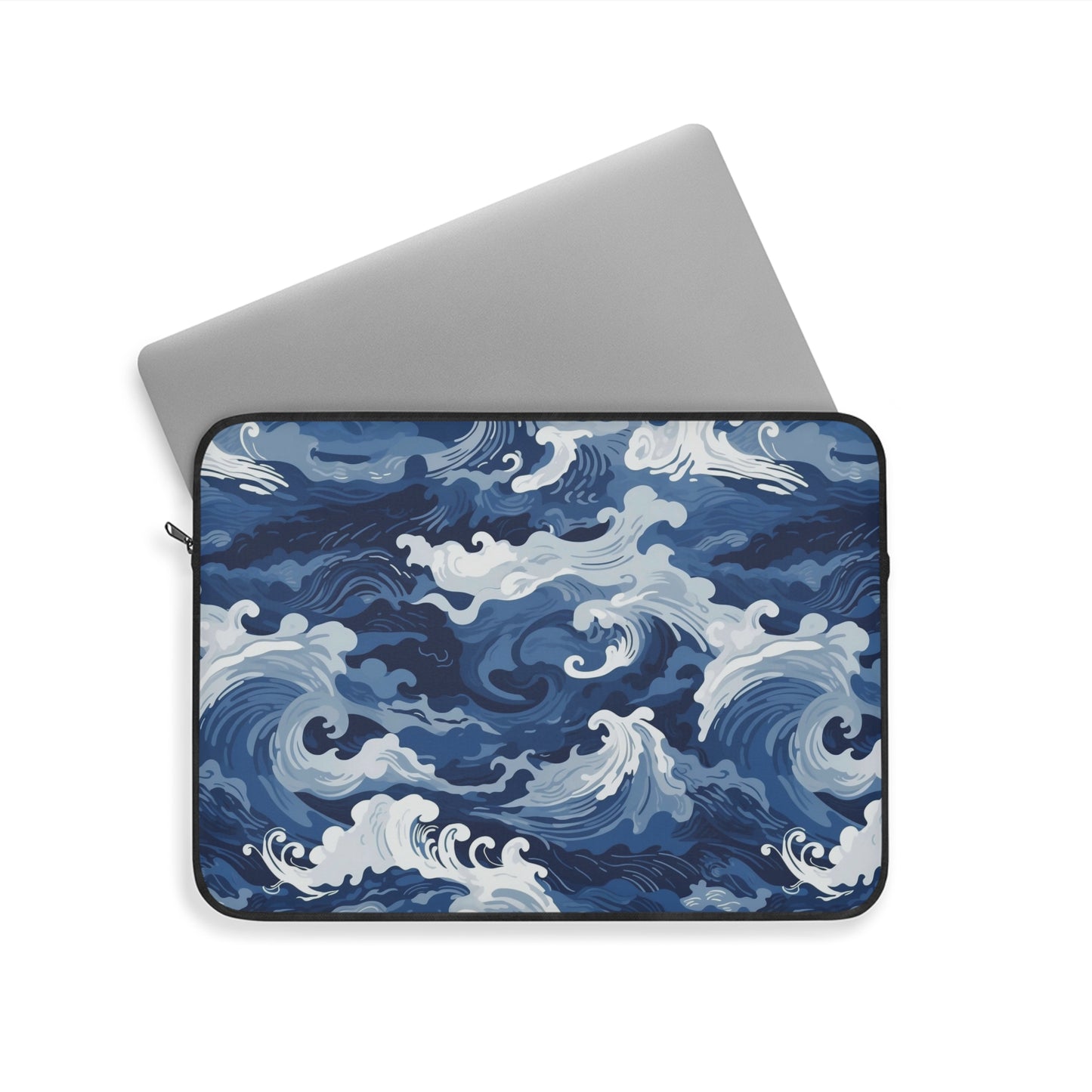 Stylish Ocean Wave Laptop Sleeve, Travel Case for Laptops, Computer Bag, Gift for Students, Nautical Desk Accessories