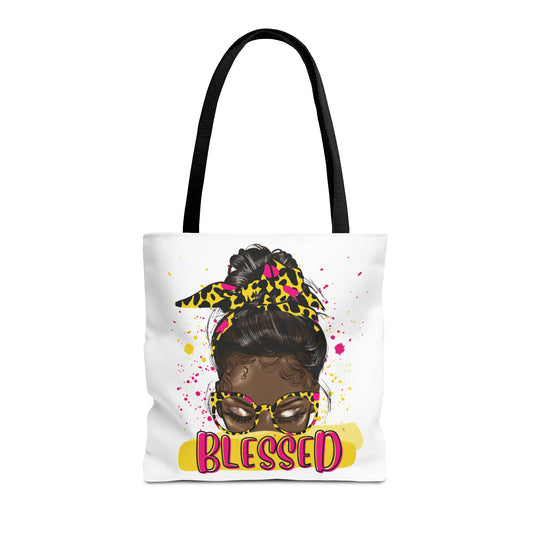 Blessed Tote Bag, Positive Vibes Tote, Inspirational Gift for Her, Eco-Friendly Shopping Bag, Trendy Art Tote