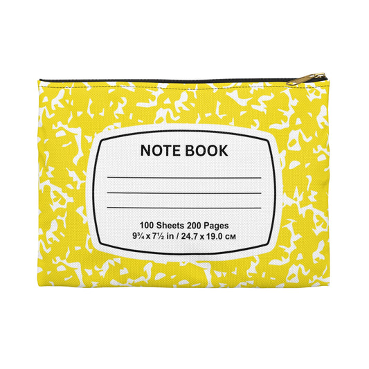 Colorful Accessory Pouch for Notes, Makeup Bag, Travel Organizer, Fun School Supplies, Gift for Students, Yellow