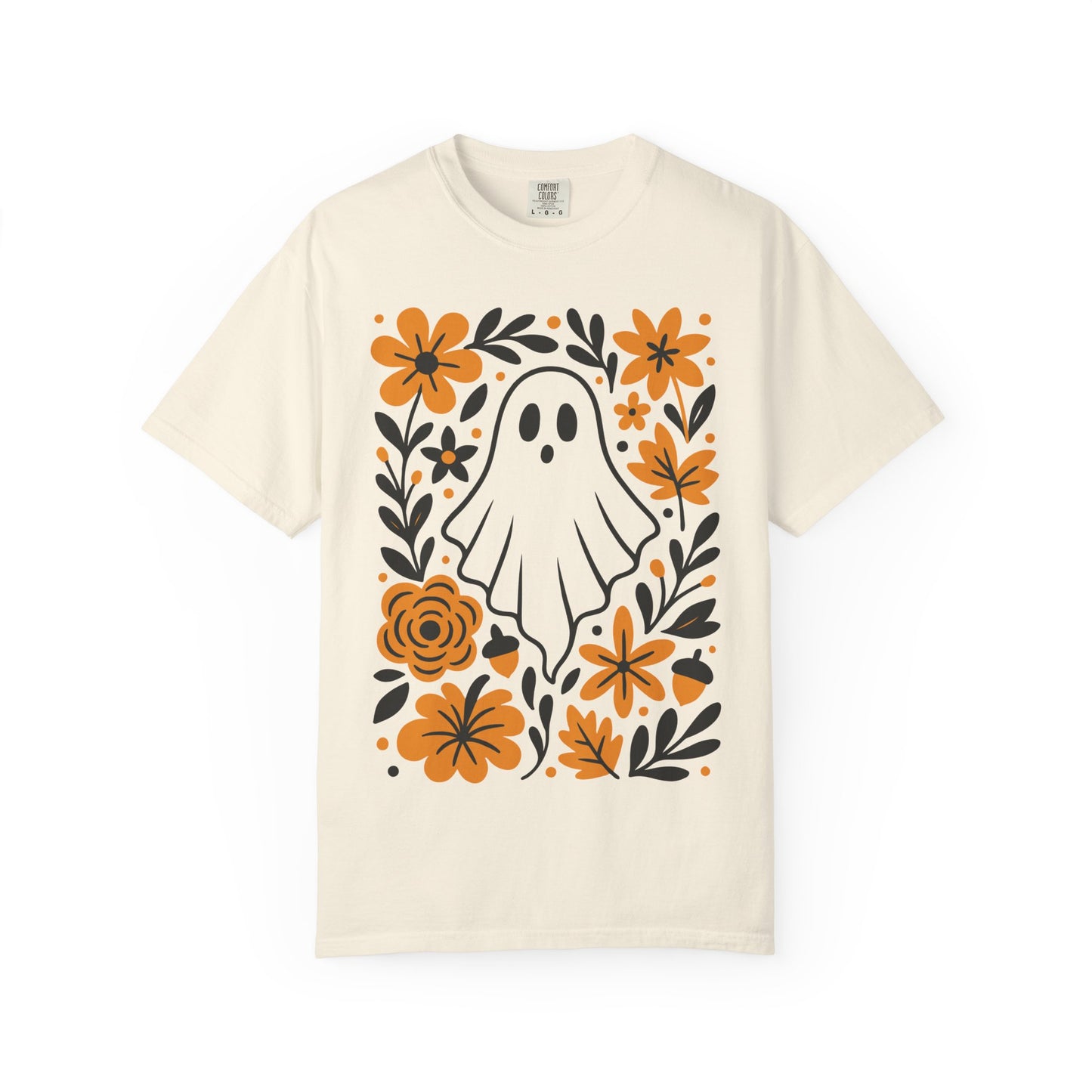 Cute Ghost Floral Unisex T-Shirt, Halloween Shirt, Casual Wear, Fall Fashion, Gift for Spooky Season