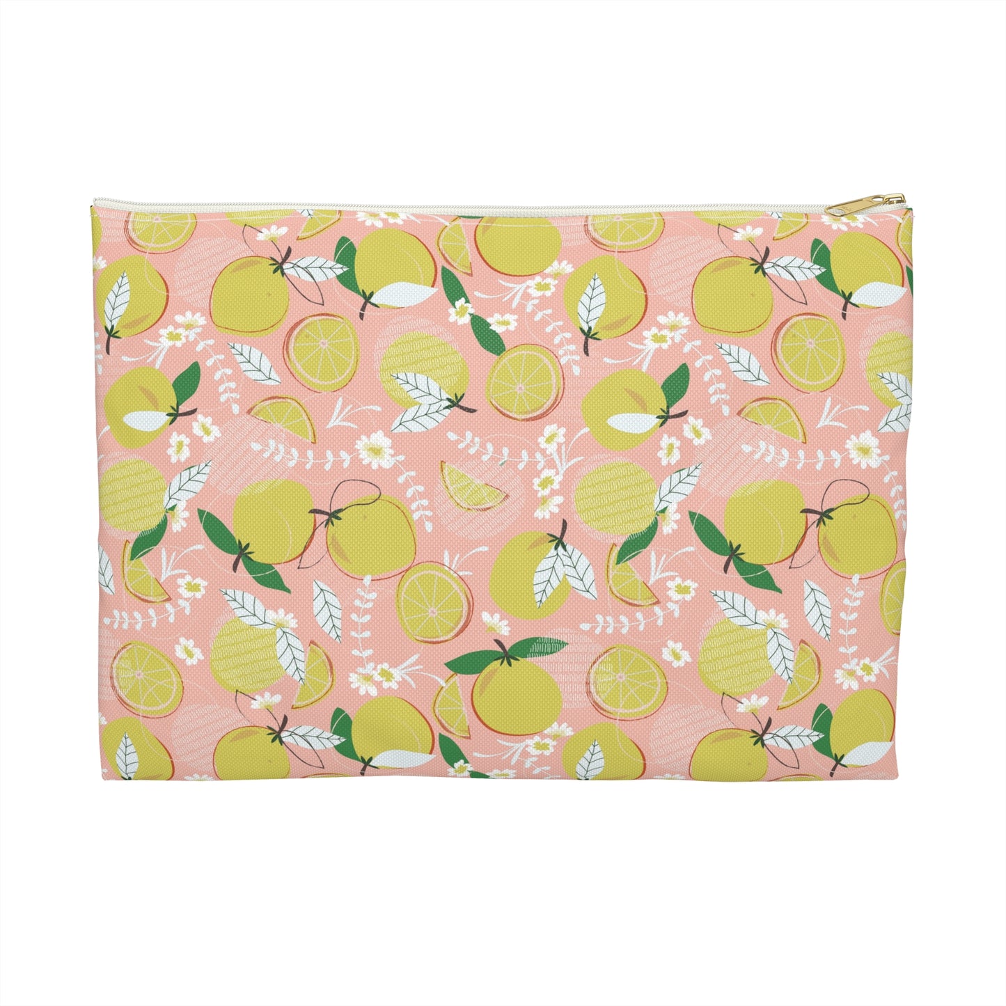 Citrus Vibes Accessory Pouch - Fruit Lovers, Storage, Makeup Bag, Gift for Her, Trendy Organizer, Lemon Print