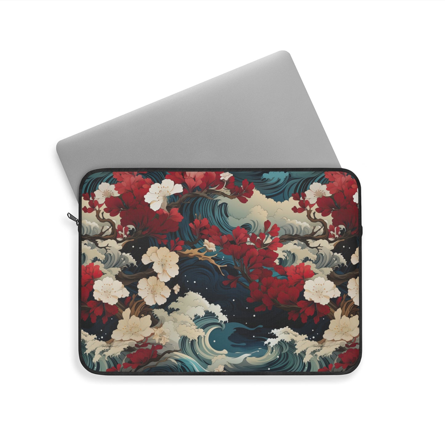 Chic Floral Laptop Sleeve, Stylish Computer Pouch, Gift for Students, Work from Home Accessory, Floral Tech Case, Elegant Laptop Bag