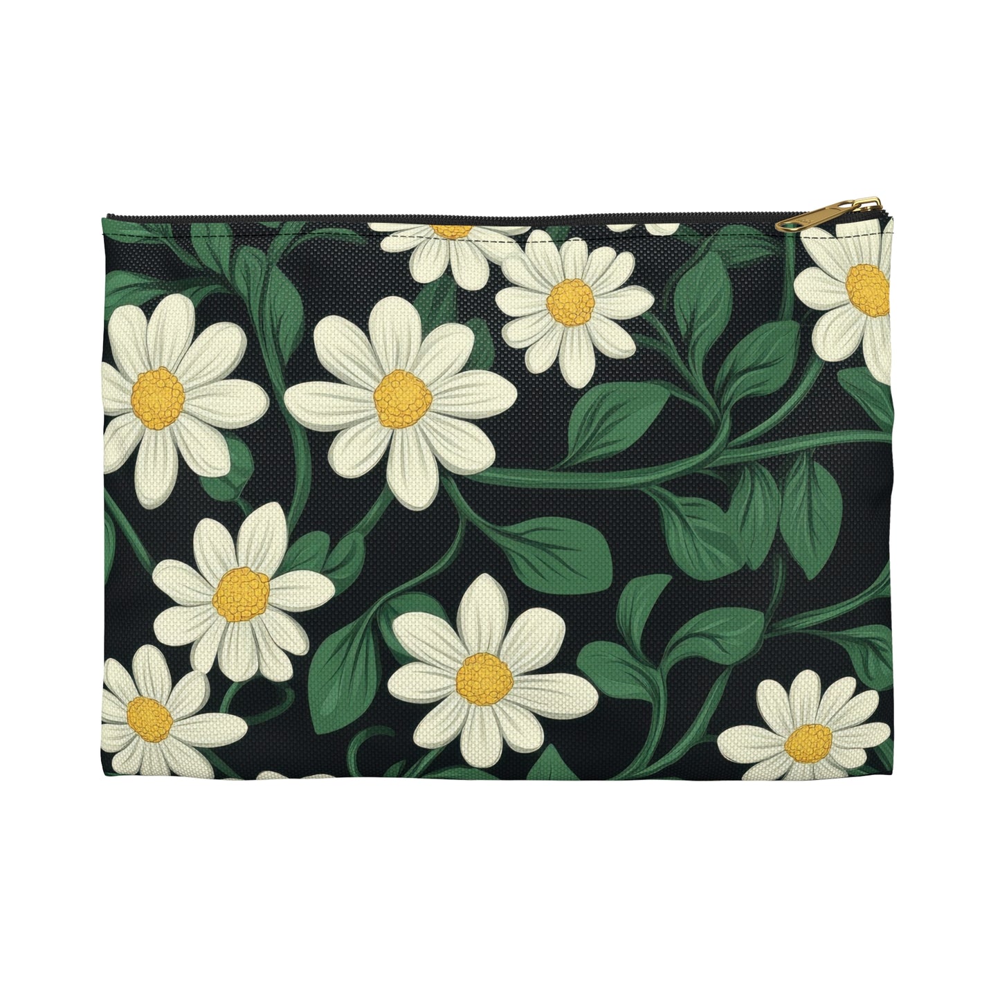Floral Accessory Pouch, Stylish Cosmetic Bag, Travel Organizer, Gift for Her, Daisy Print, Summer Essentials