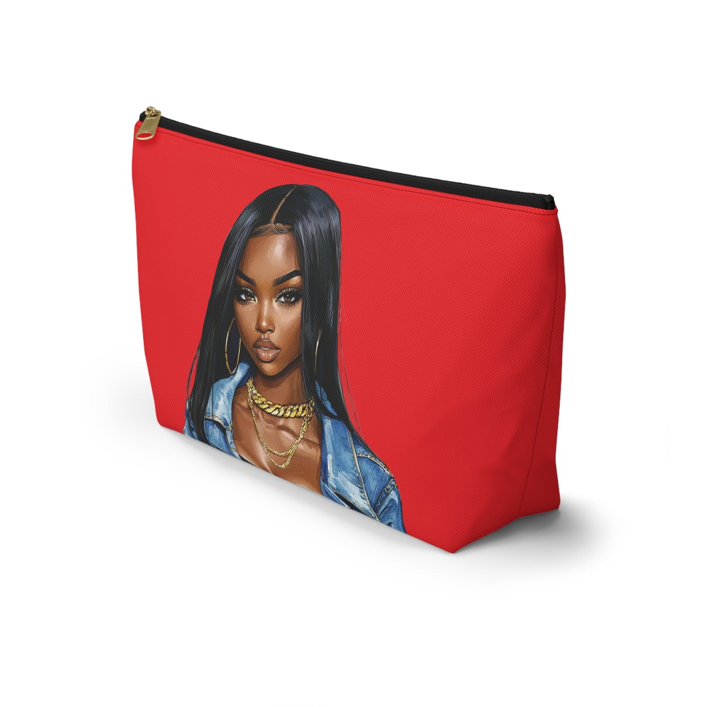 Chic Accessory Pouch | Fashionable Makeup Bag | Gift for Her | Stylish Storage | Vibrant Red Design | Cosmetology Essentials