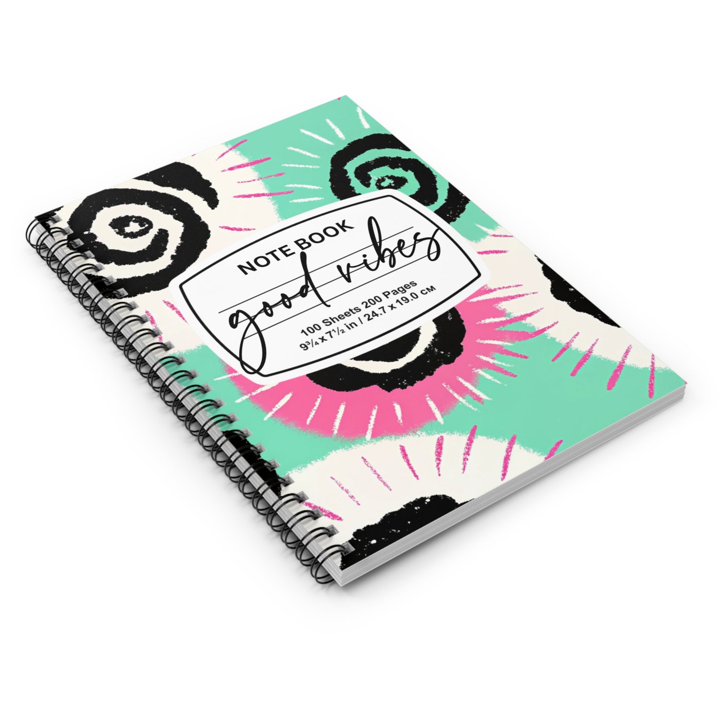 Good Vibes Spiral Notebook, Positive Affirmation Journal, Cute School Supplies, Gift for Students, Handmade Notebook