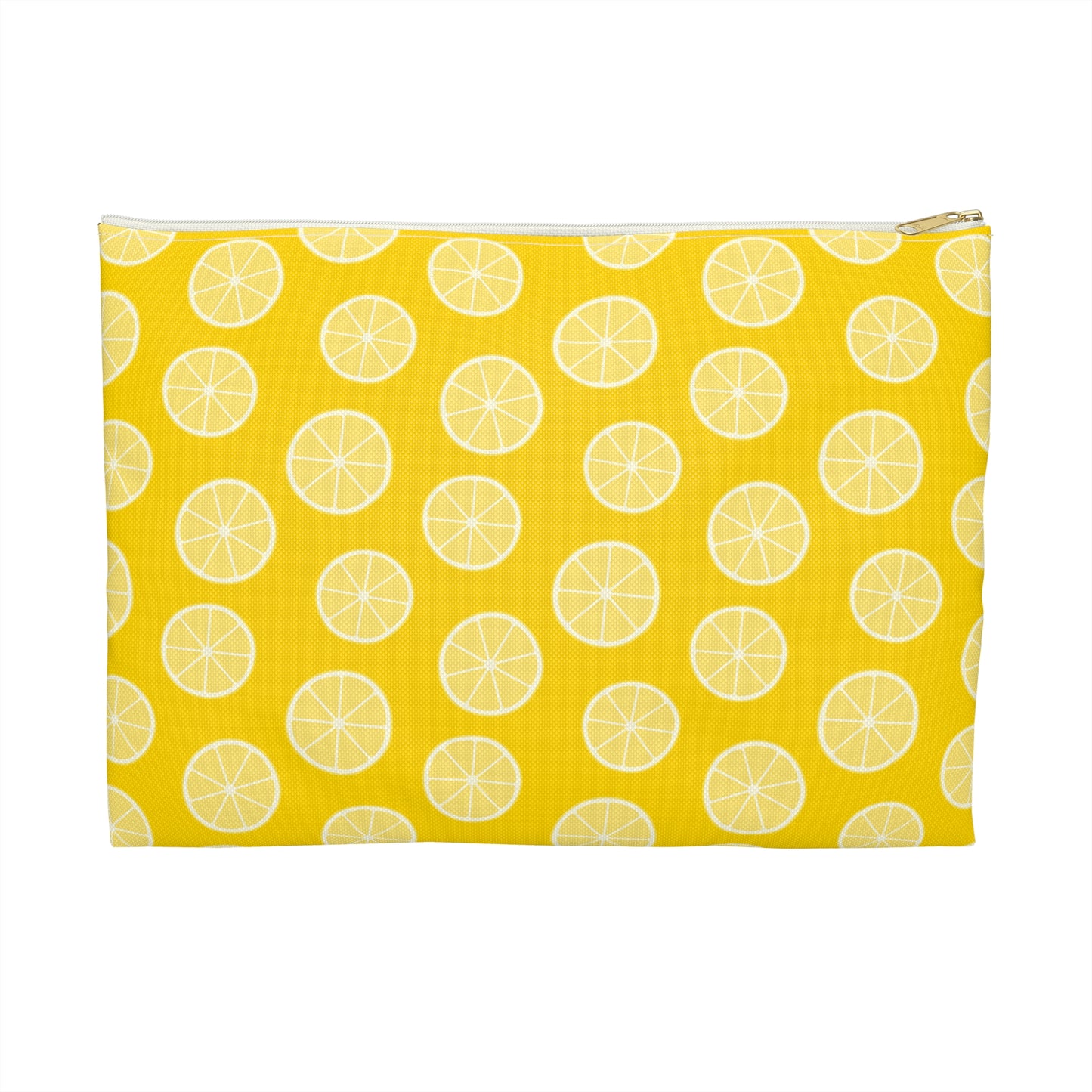 Bright Lemon Print Accessory Pouch, Citrus Travel Makeup Bag, Fun Summer Storage, Gift for Teachers, School Supplies, Cute Organizing