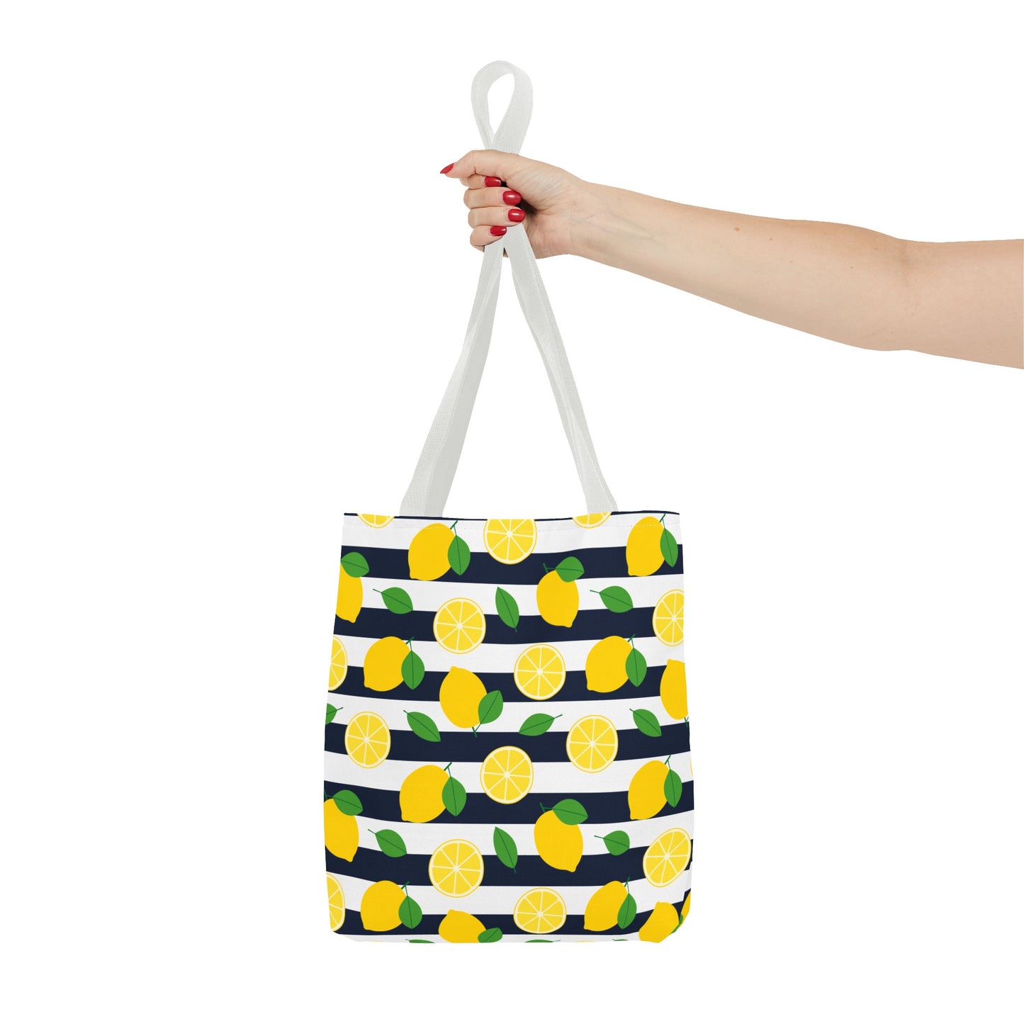 Lemon Stripe Tote Bag - Cute Beach Bag, Grocery Tote, Summer Accessories, Gift for Her, Vacation Carryall