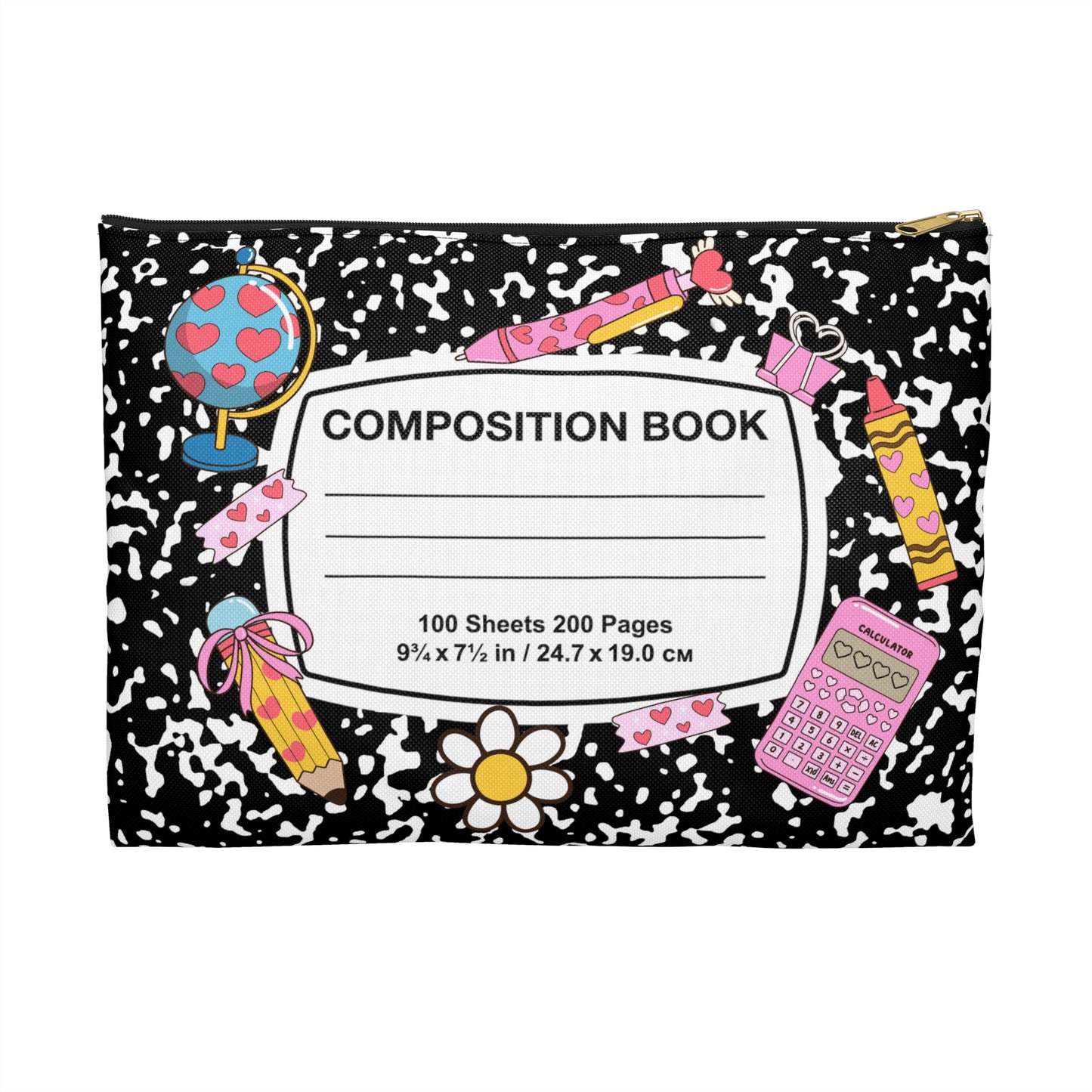 Colorful Composition Book Accessory Pouch, Cute Pencil Case, School Supplies Bag, Trendy Makeup Organizer, Fun Gift for Students