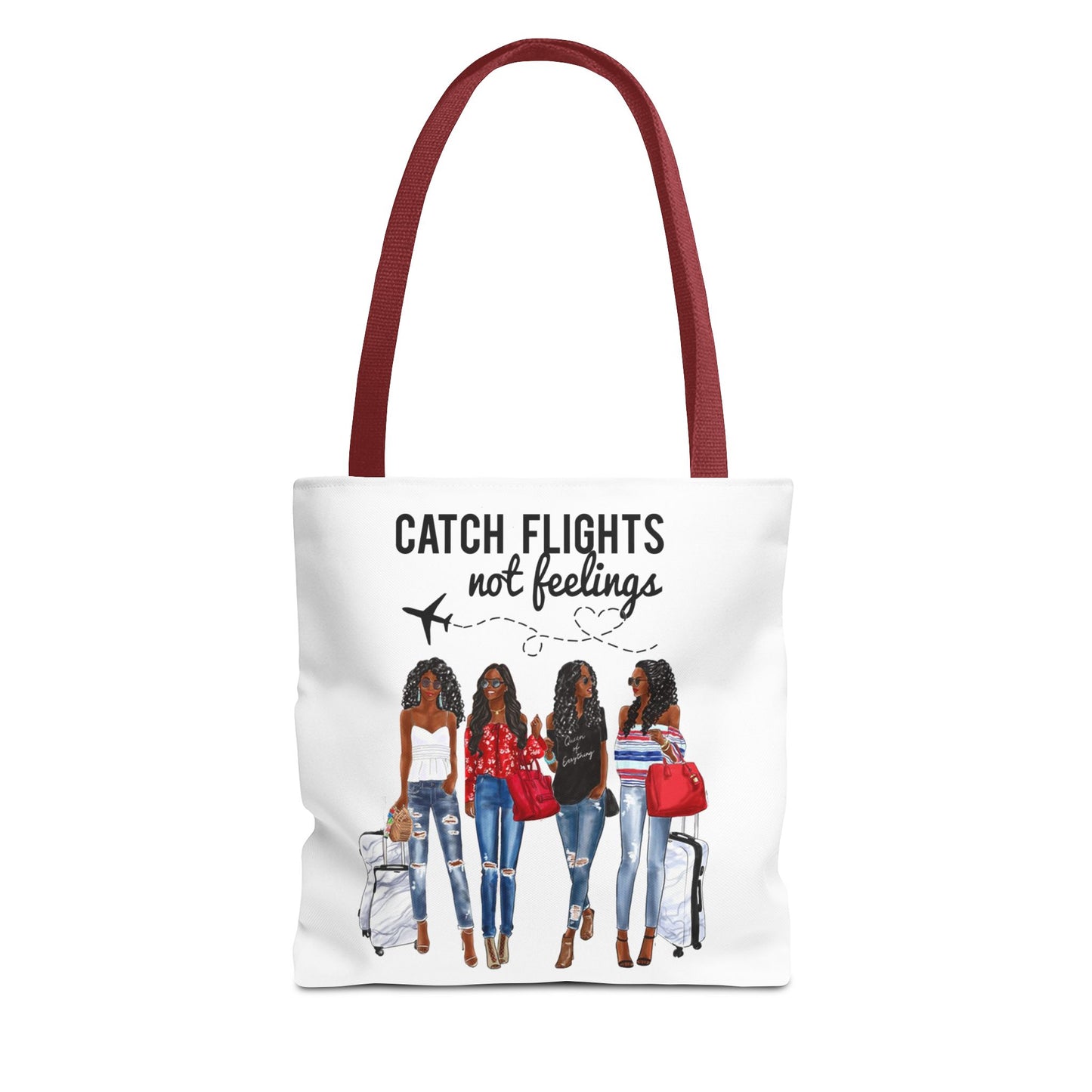 Catch Flights Not Feelings Tote Bag - Travel Gift, Summer Accessory, Girls Trip, Stylish Handbag, Gift for Travelers